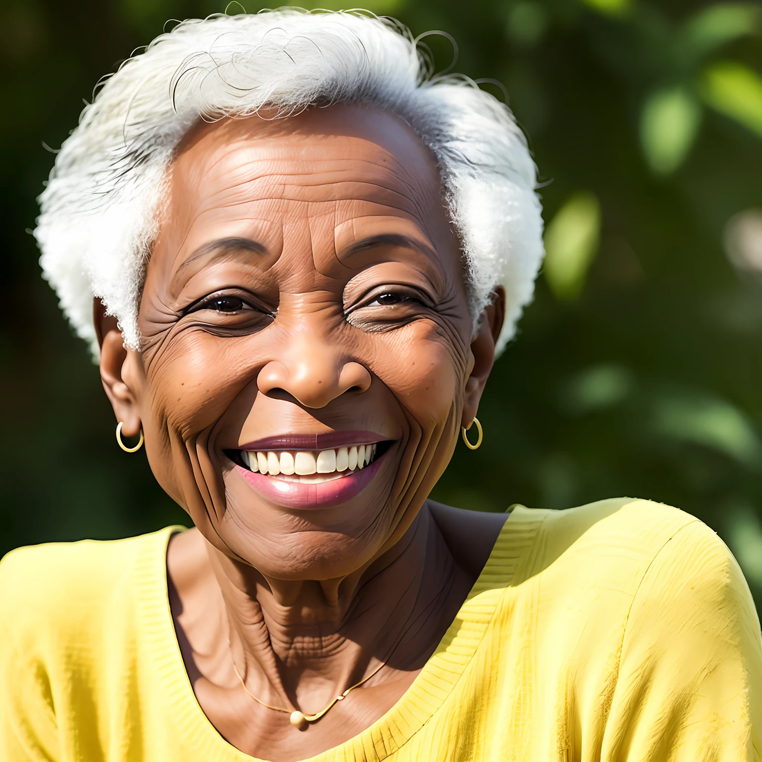 Portrait (55 year old woman 1.2) black lady, smiling