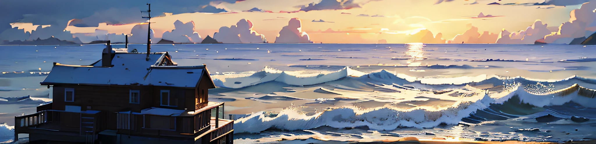 professional ultra quality photo Sea scape view, beautiful clouds, sunny day, award wining masterpiece, best quality, HDR, perfect perspective, perfect geometry, artistic lens, intricate details, intricate busy image, Insane details, insane quality, best lighting, best Hollywood's postprocessing,