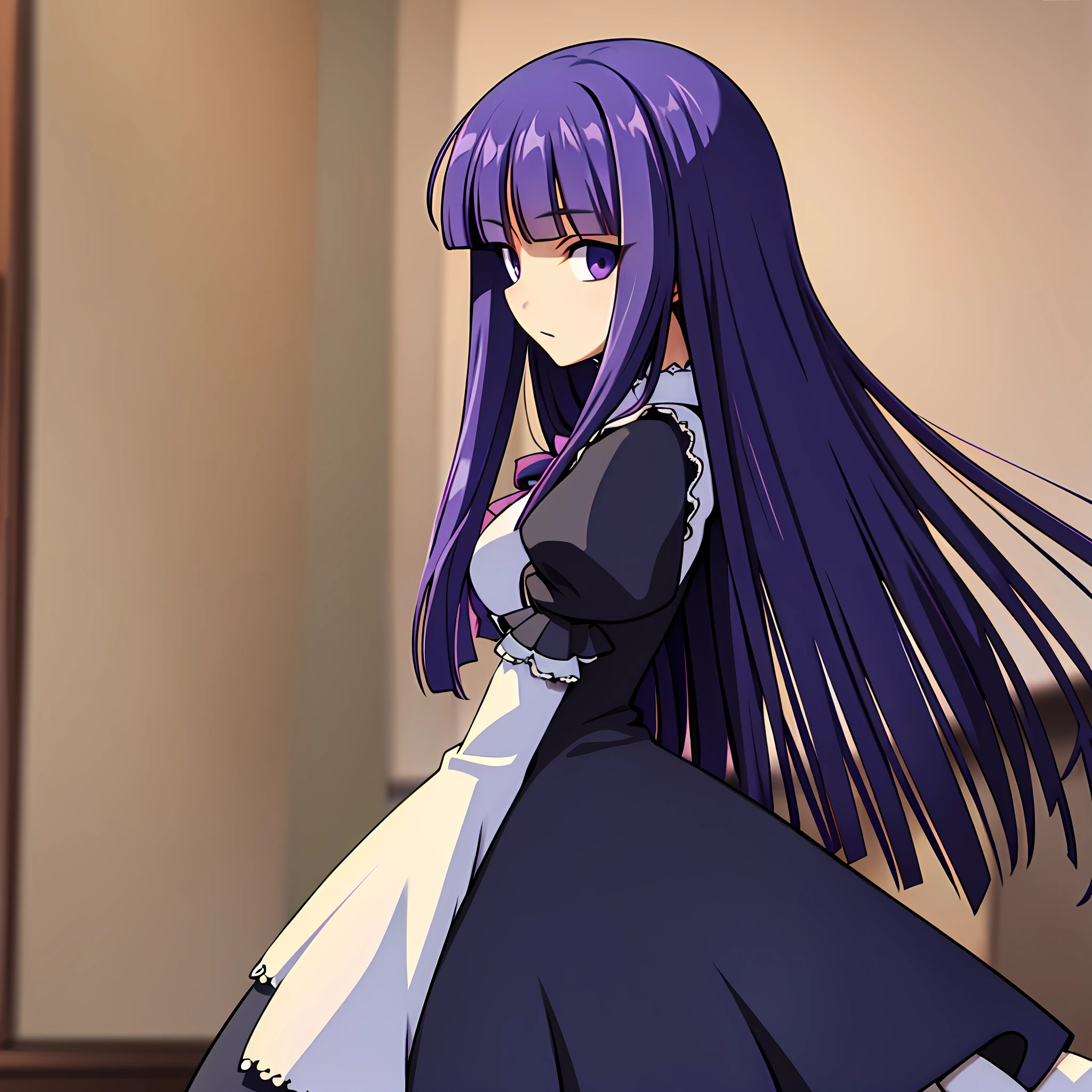 frederica bernkastel, look from side, beautiful, masterpiece, best quality, extremely detailed face
