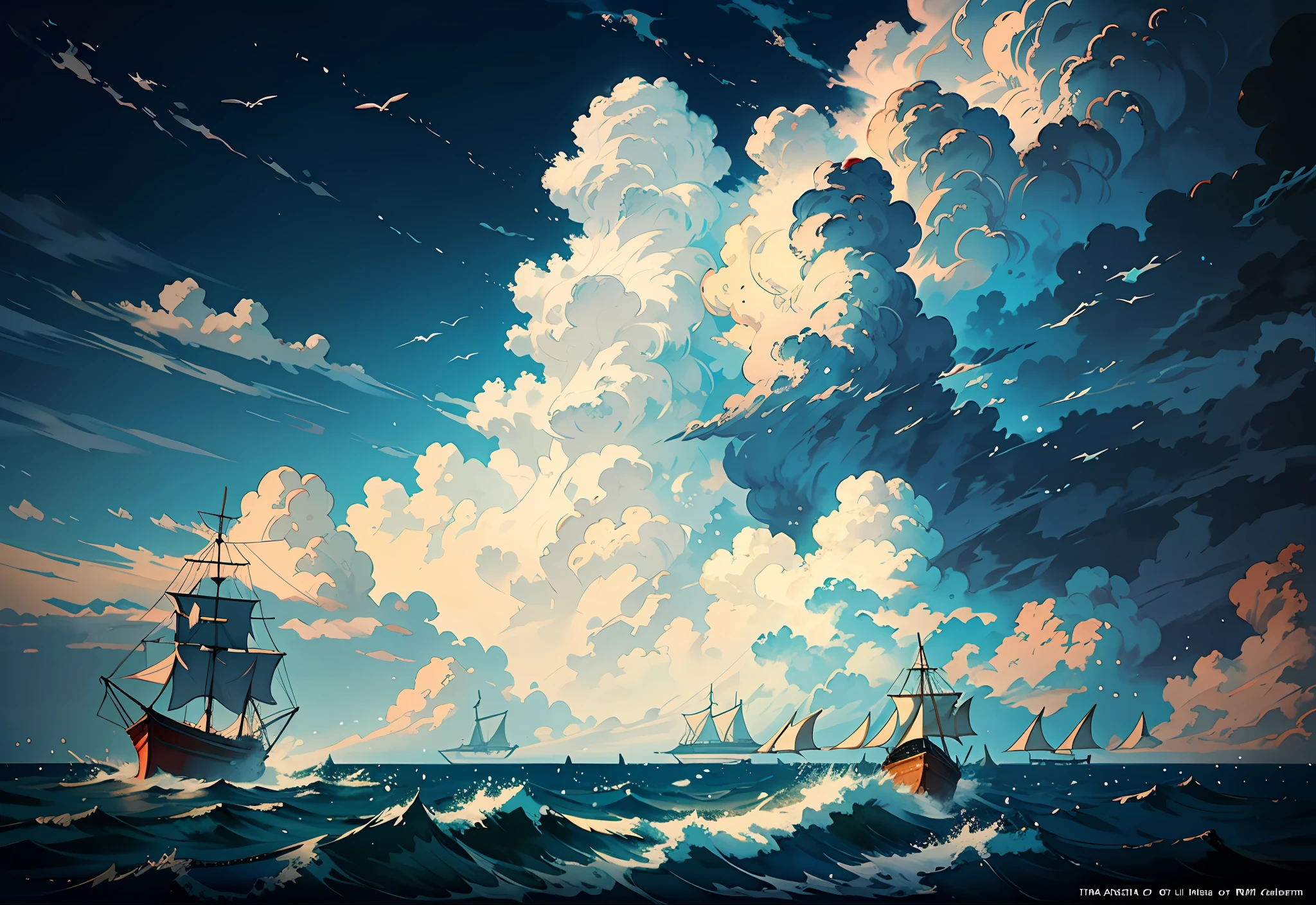 sea and clouds art byIvan Aivazovsky, ultra insane quality, award wining masterpiece, perfect geometry, best lighting, best RTX, ultra perfectionism