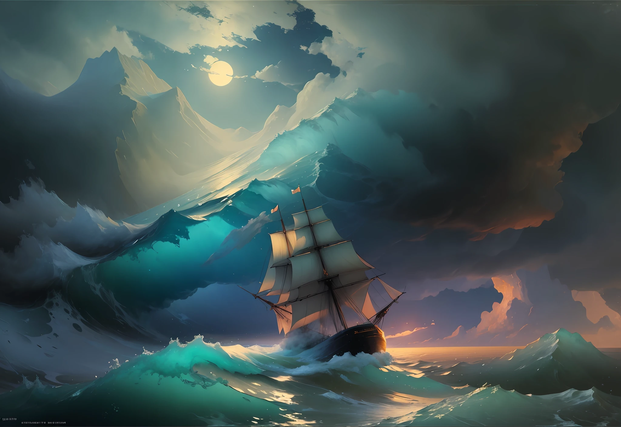 sea and clouds art byIvan Aivazovsky, ultra insane quality, award wining masterpiece, perfect geometry, best lighting, best RTX, ultra perfectionism