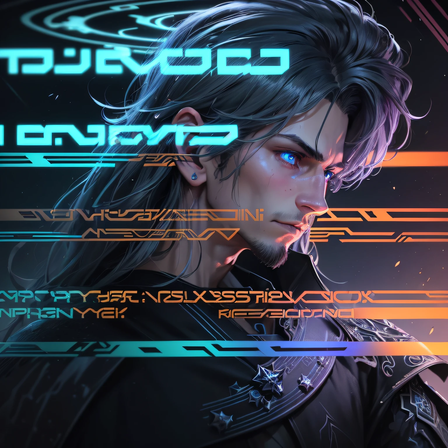 cyberpunk male, fantasy world, dark background, clean design, epic Instagram, artstation, color paint splash, profile, ultra-detailed intricate details, unreal engine, fantasy, intricate details, start screen, complementary colors, fantasy concept art, 8K RESOLUTION, DEVIANT MASTERPIECE, OIL PAINTING, HEAVY BRUSH STROKES, PAINT DRIPPING, (IN LAB: 1.5), RAINBOW SKIN, (((HANDSOME YOUNG MAN))), ((TEEN: 1.5)), (glowing blue eyes), ((eyes have light)), ((short gray hair: 1.1))), ((black)), (prince \\ (cold expression) (eyes staring at Shippo next to him)), ((wearing a luxurious black robe with high details) Then I was led to the test center by the senior. As someone who perceives superpowers, my first assessment is a test of perceptual range, but the best result so far is only 2.26. Soon it was my turn to start testing. Although I could detect the farthest distance with my superpowers, I could clearly see the seven items inside (see Seven Treasures), but I deliberately only answered the first four Since I opened 20 basis points, perception just passed, the proctor gave me a C-level layoff. Then the senior took me to the test center for the second strength test. After waiting in line for an hour, it was finally my turn to start the test. --auto --s2