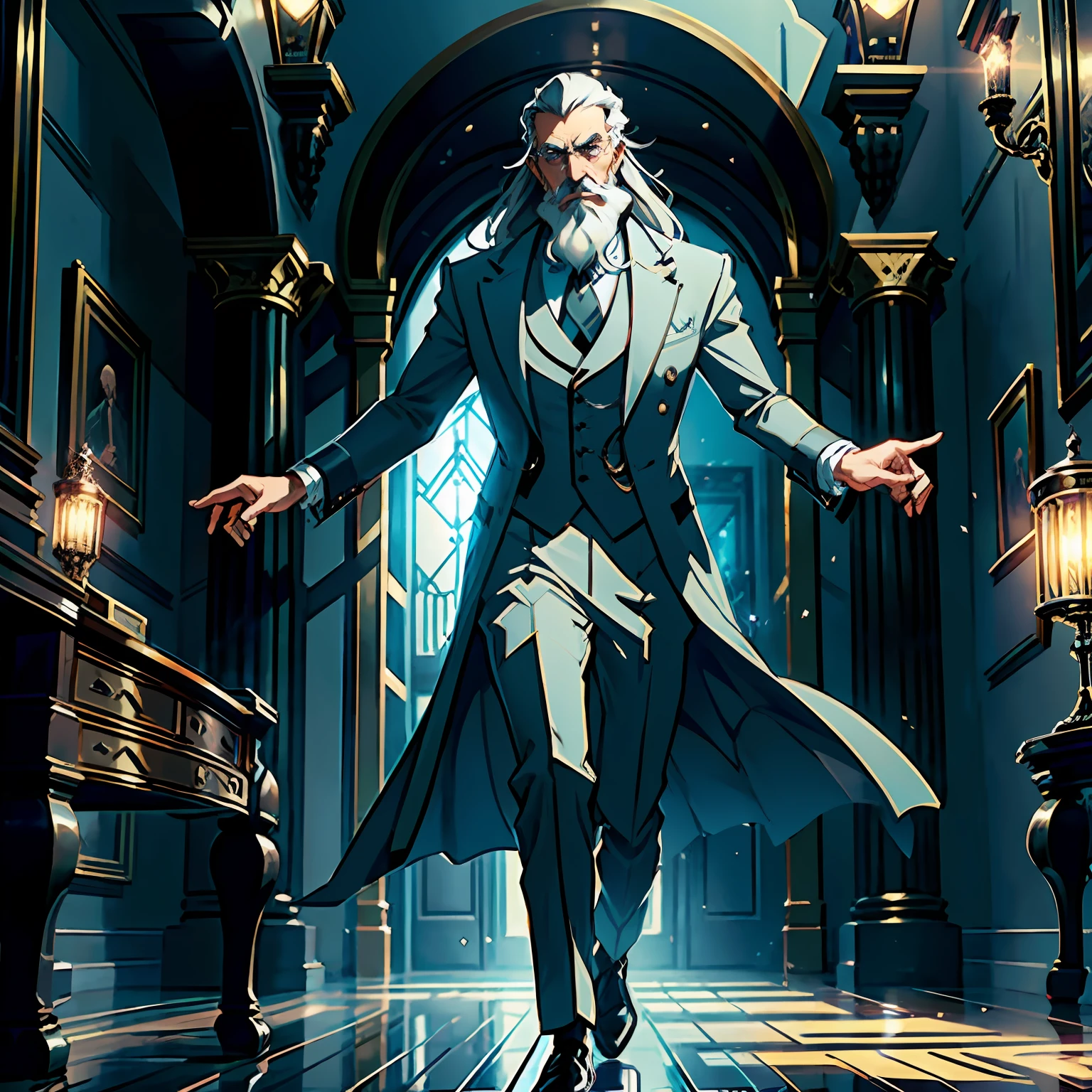 Lexander is a middle-aged man with long gray hair and a well-groomed beard. He is always dressed in elegant Renaissance costumes and carries with him a case full of scientific and artistic instruments.
Powers: Alexander possesses a brilliant mind and is able to create unique magical inventions. His creations combine science and magic harmoniously, allowing him to manipulate energy and matter in surprising ways.
Setting: Alexander lives in an enchanted Renaissance city, filled with magnificent buildings and lush gardens. His lab is a veritable sanctuary of creativity, full of prototypes and ongoing magical projects. Dynamic pose, cinematic lights, cinematic shadows, cinematic atmosphere, high resolution, masterpiece