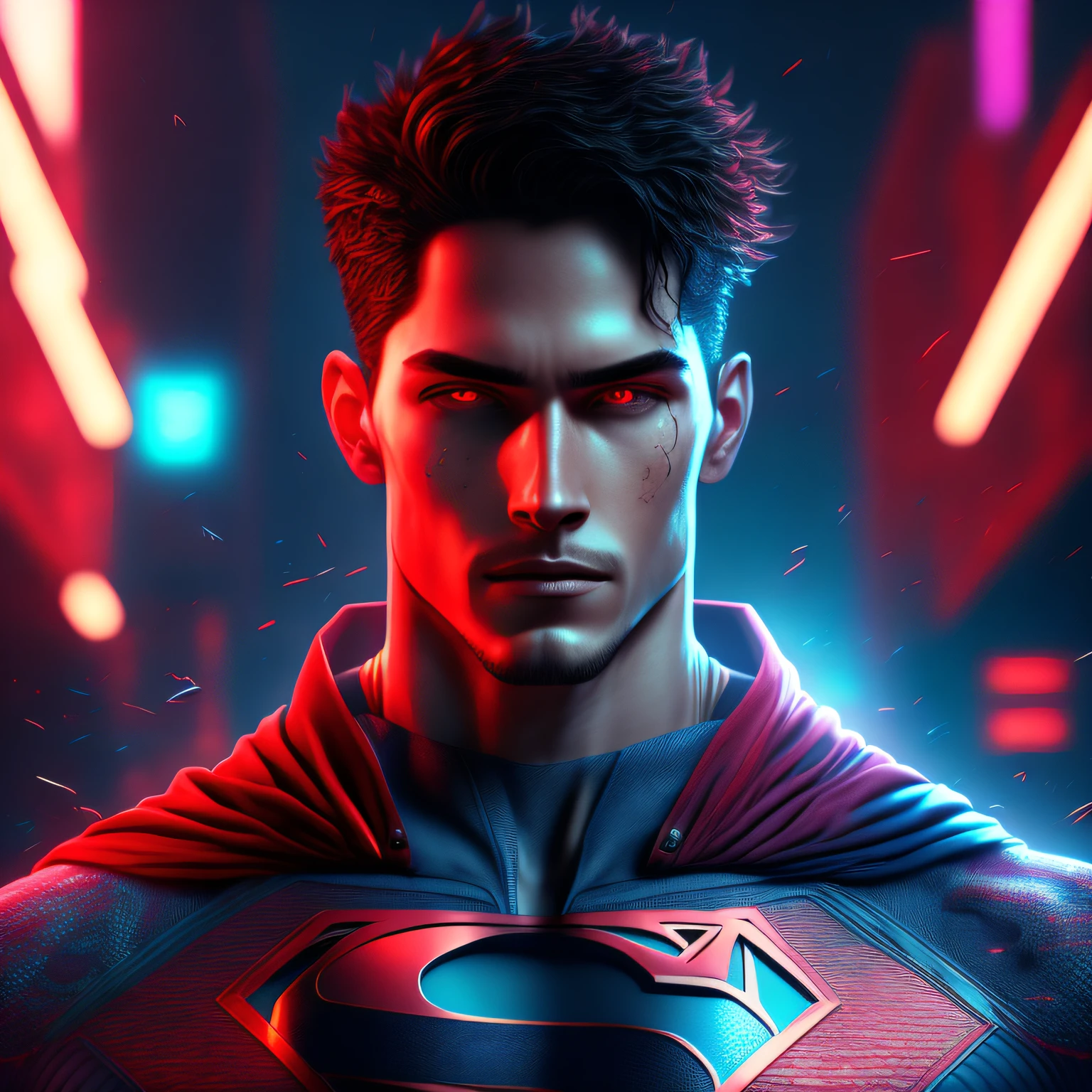 superboy prime, Cyberpunk, 8k.