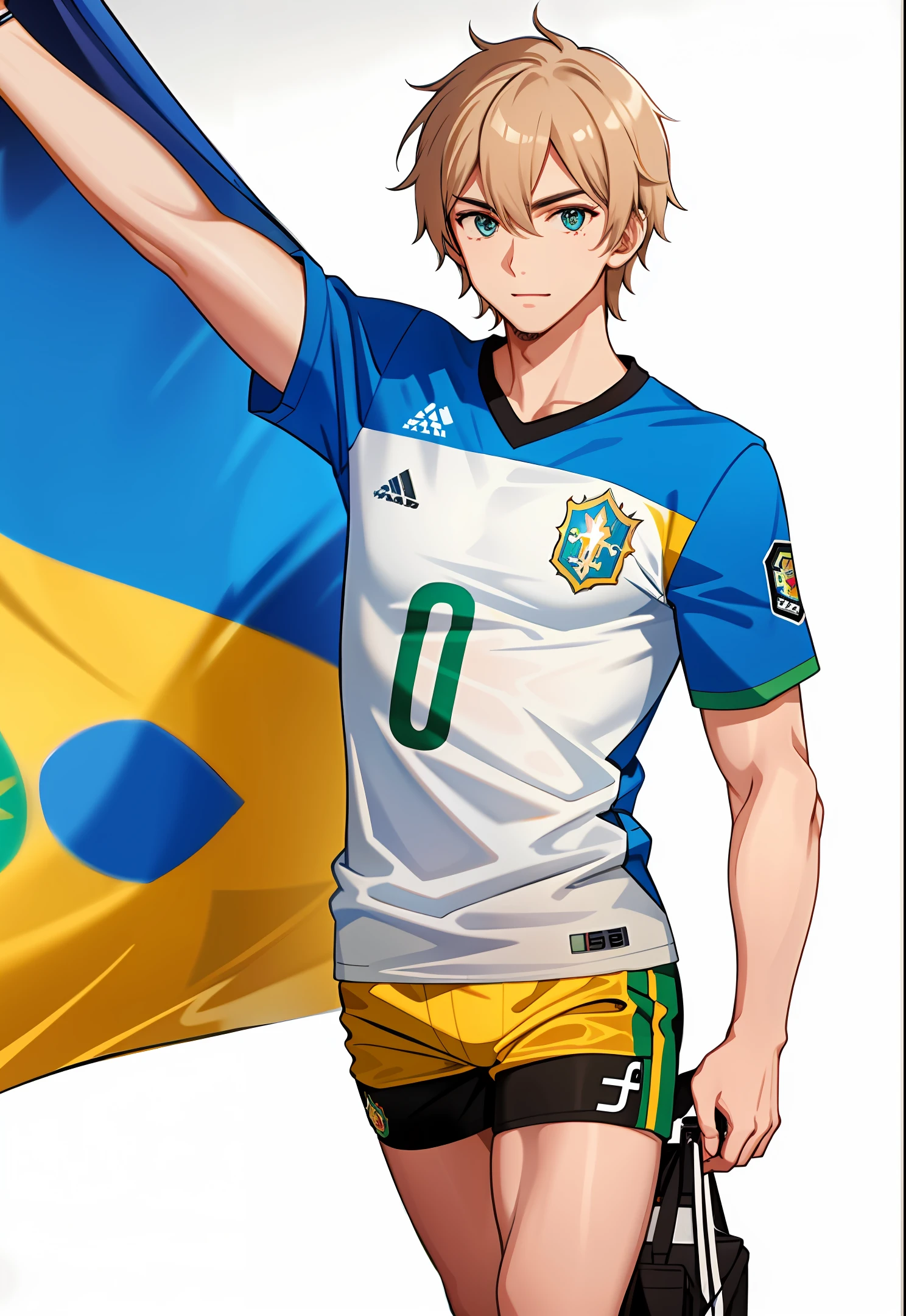 Football player with Brazil shirt