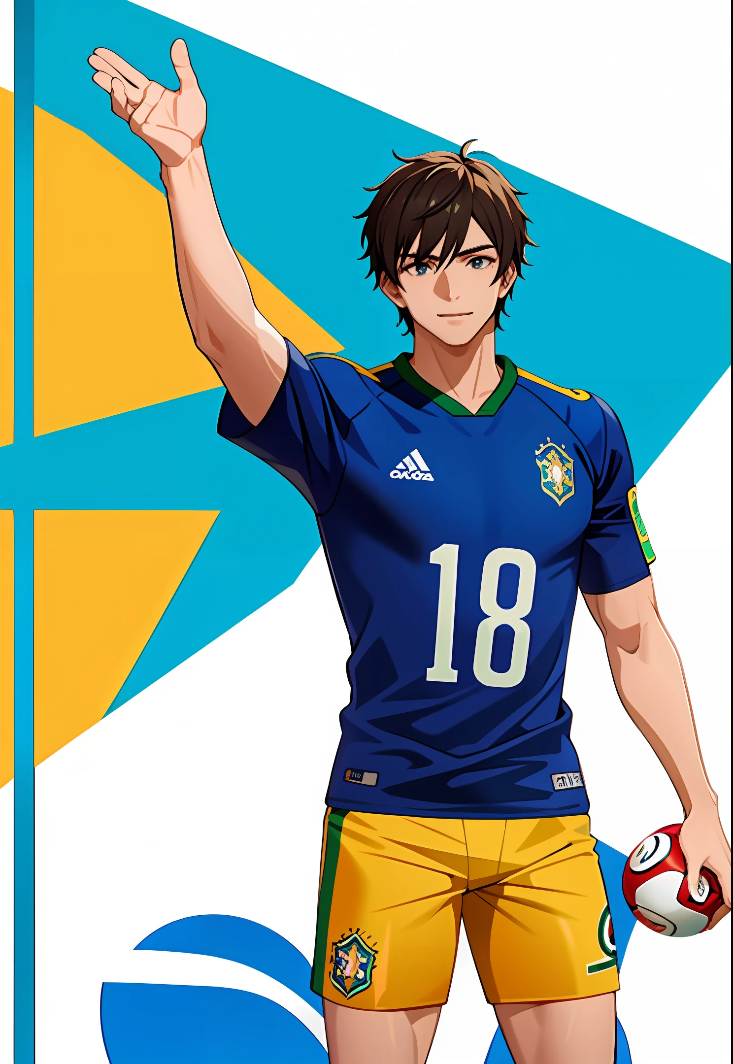 Football player with Brazil shirt