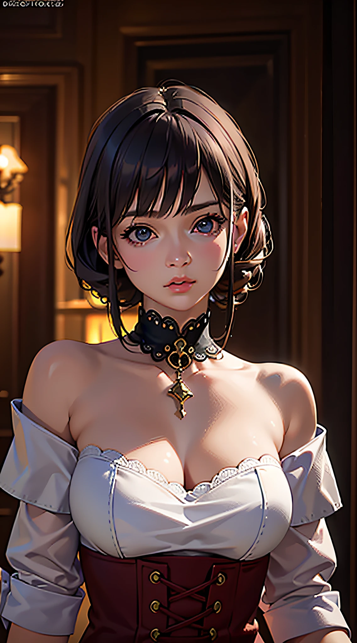 Best quality, masterpiece, ultra high res, (photorealistic:1.4), raw photo, 1girl, off shoulder, cinematic lighting