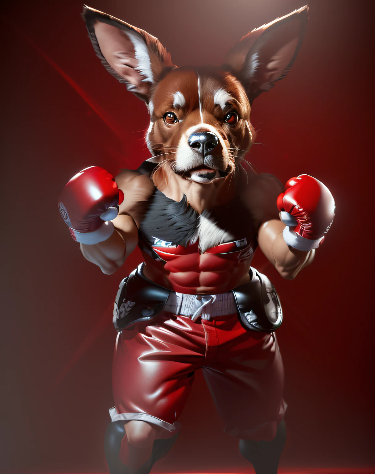 araffe with boxing gloves and a red boxing glove, fighting game character, posing ready for a fight, as a character in tekken, render naughty dog, in a fighting pose, boxer, hyper real render, 3 d render stylized, muscular character, posing for a fight intricate, hyper realistic style, fight pose, wojtek fus, in a fighting stance