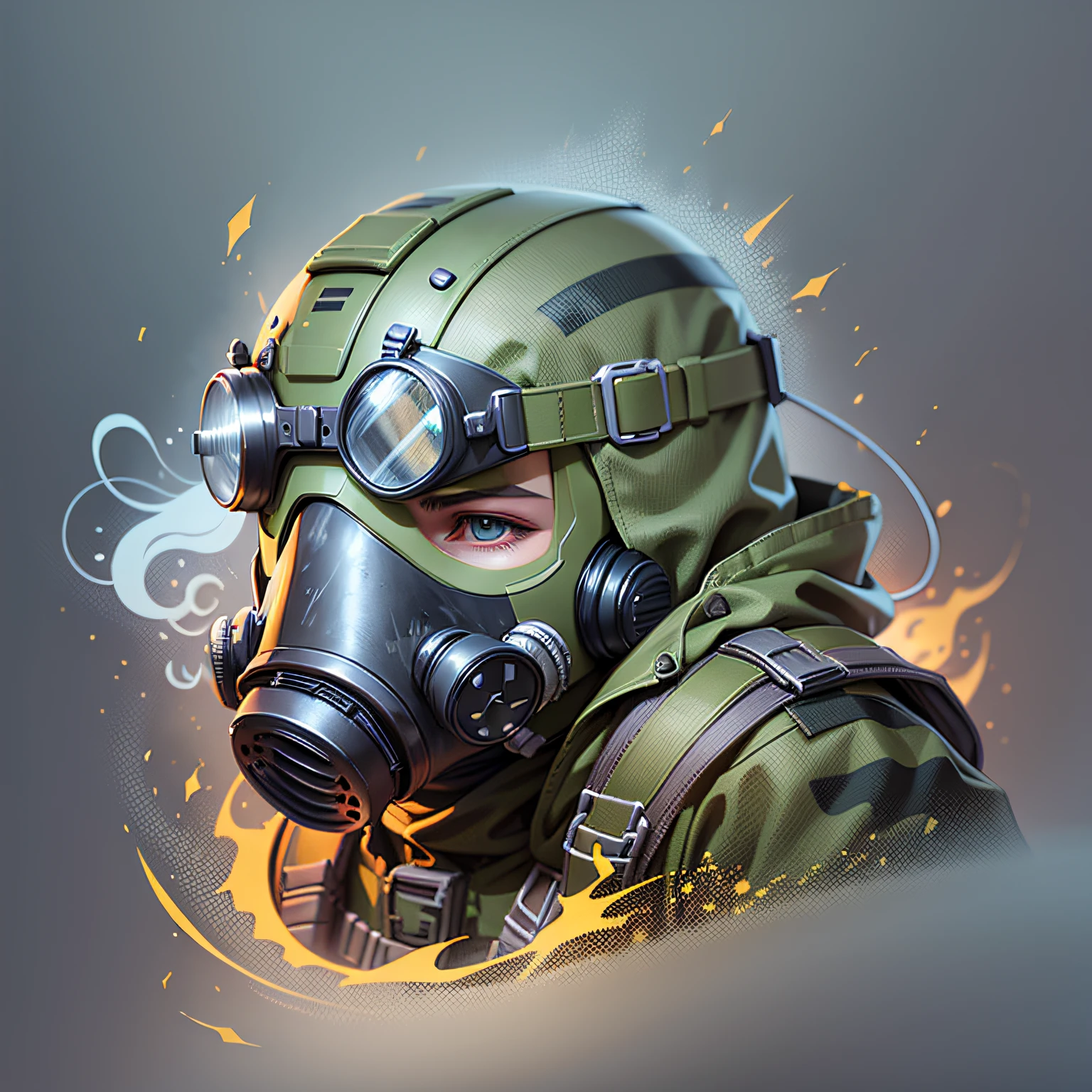 avatar, man, gas mask, helmet, best quality, Vector graphics --auto --s2