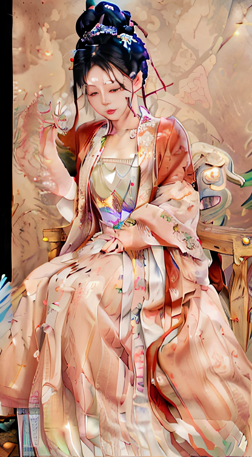 robot, robot parts, 150 mm, beautiful studio soft light, edge light, vibrant details, luxurious cyberpunk, lace, surrealism, ???????, facial muscles, cable wire, microchip, elegant, beautiful background, octane rendering, HR Giger style, (8k, RAW photo, best quality, masterpiece: 1.2), (extremely detailed CG unity 8k wallpaper), (1 girl: 1.5), Canine ear western region beauty, red spots on forehead, pale skin, blush, big eyes, whole body, thighs, open navel