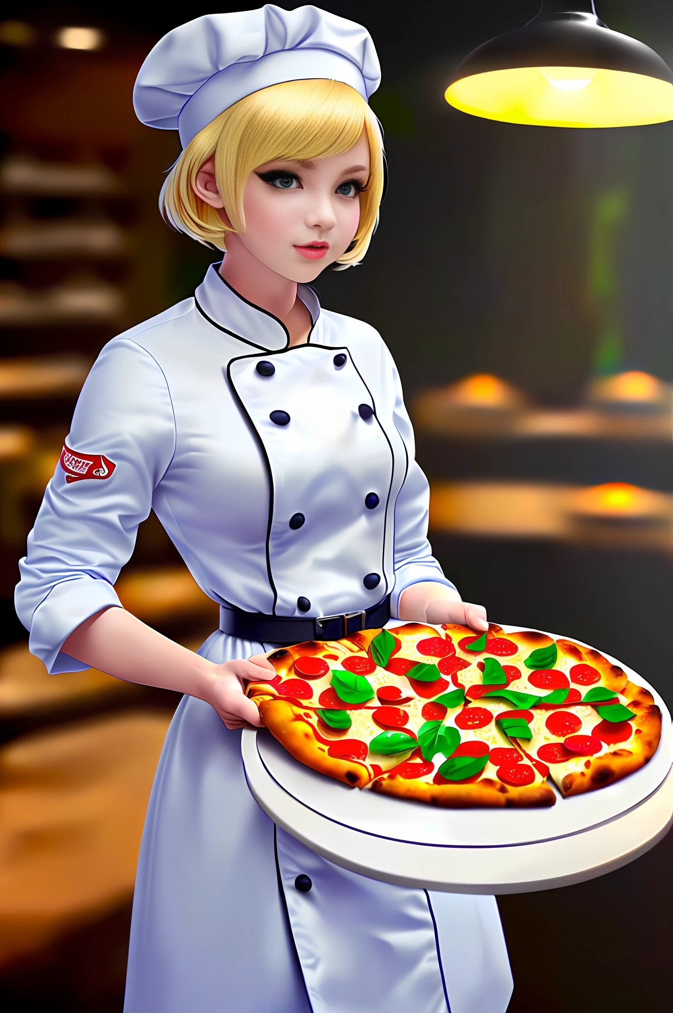 (best quality, masterpiece, ultra-detailed image) (extremely detailed hand picking up a slice of pizza)