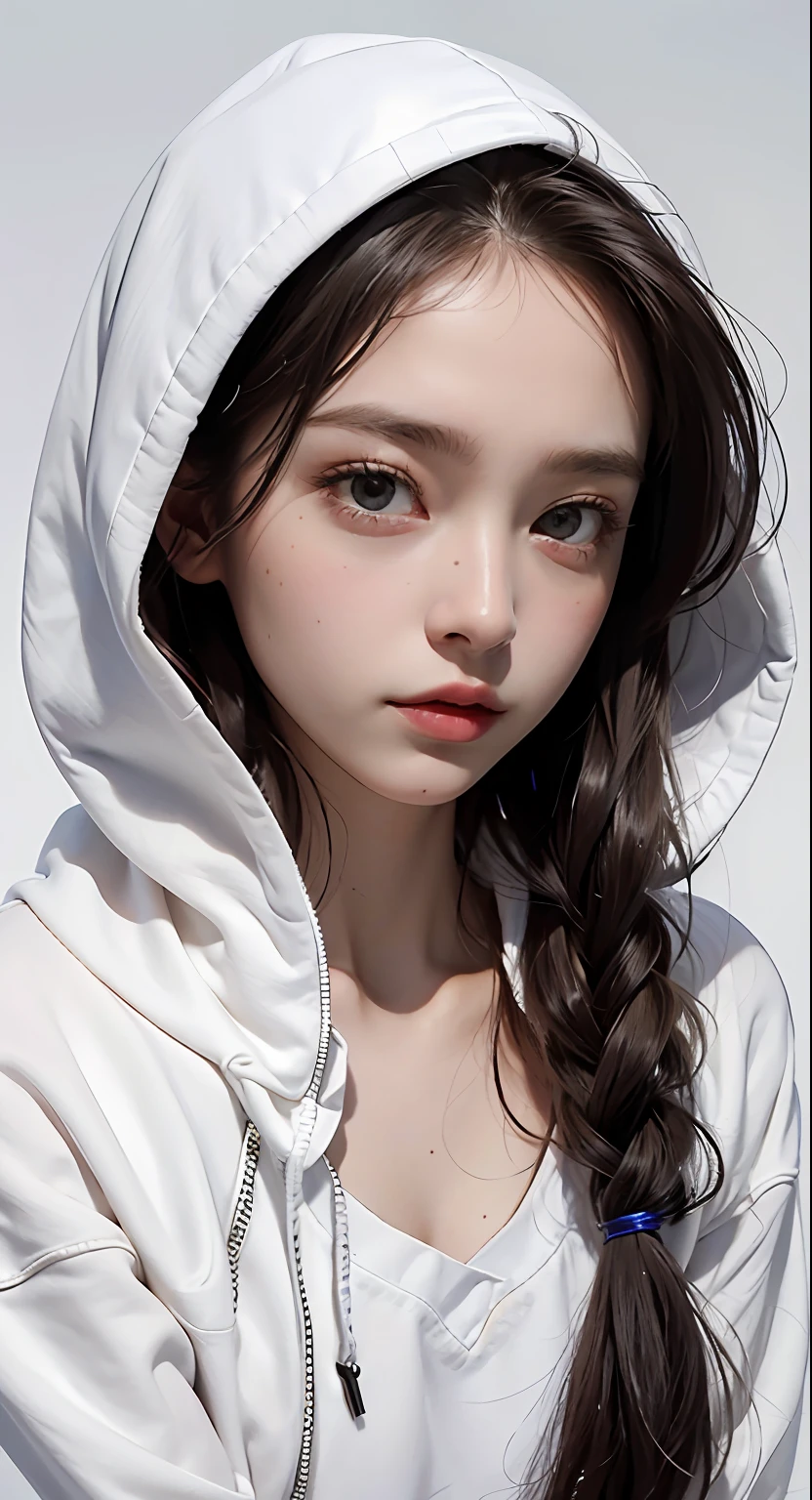 maasterpiece, best quality
(1girl), beautiful schoolgirl, cute, beautiful girl, petite, (flat chest:1.3), porcelain skin, pale skin, very long hair, 
(oversized hoodie), 

white background, 
ultra realistic, ultra detailed, photo realistic, photorealism, detailed, realistic skin, detailed,  photorealistic,