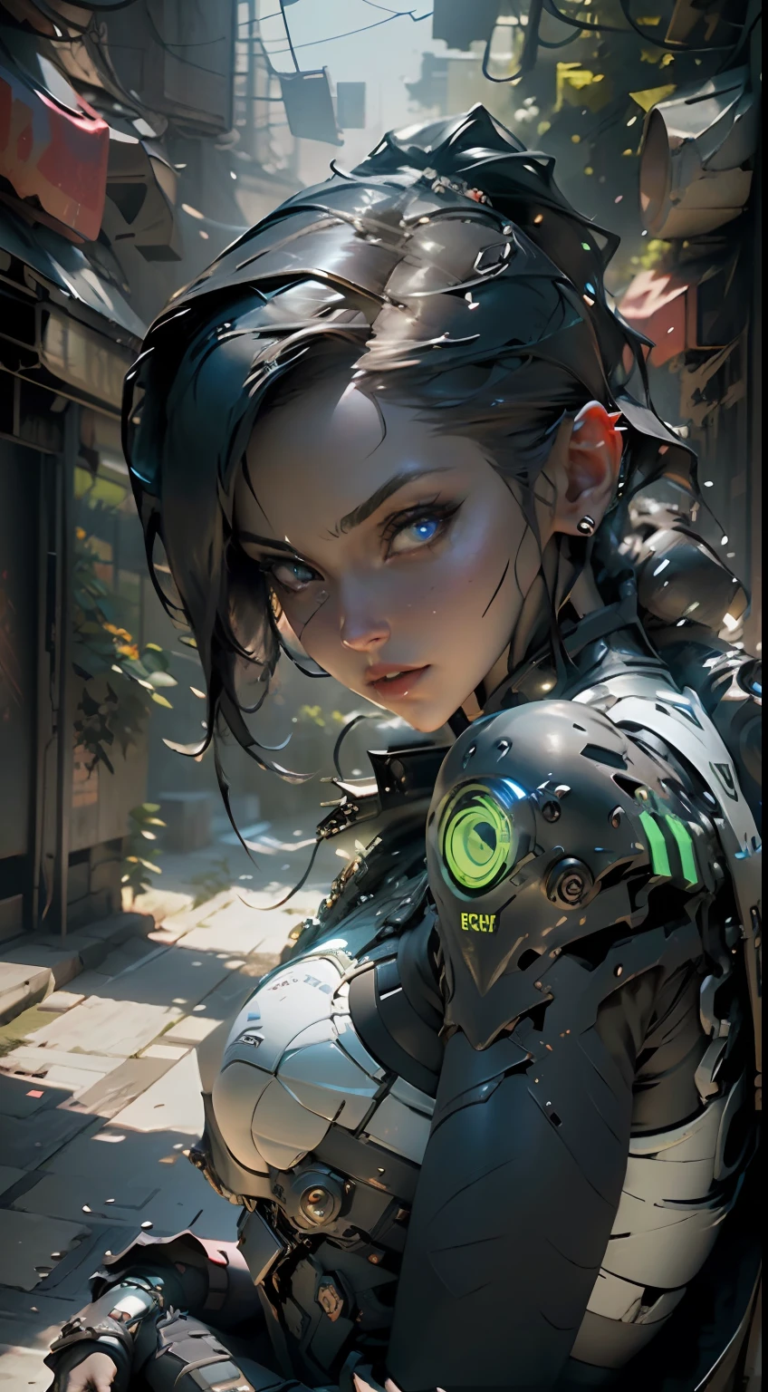 ((Best quality)), ((masterpiece)), (detailed:1.4), 3D, an image of a beautiful cyberpunk female,HDR (High Dynamic Range),Ray Tracing,NVIDIA RTX,Super-Resolution,Unreal 5,Subsurface scattering,PBR Texturing,Post-processing,Anisotropic Filtering,Depth-of-field,Maximum clarity and sharpness,Multi-layered textures,Albedo and Specular maps,Surface shading,Accurate simulation of light-material interaction,Perfect proportions,Octane Render,Two-tone lighting,Wide aperture,Low ISO,White balance,Rule of thirds,8K RAW,