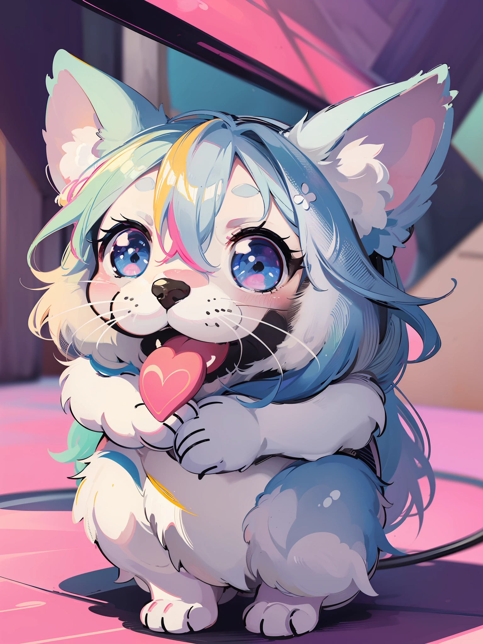 a close up of a cartoon dog with different expressions on it, cute colorful adorable, kawaii cute dog, cartoonish cute, cute features, soft cute colors, 中 元 节, けもの, pastel colors only, cute art style, cute dog, ( colorful ), aww, unused sticker sheet, [ floating ]!!, cute cartoon