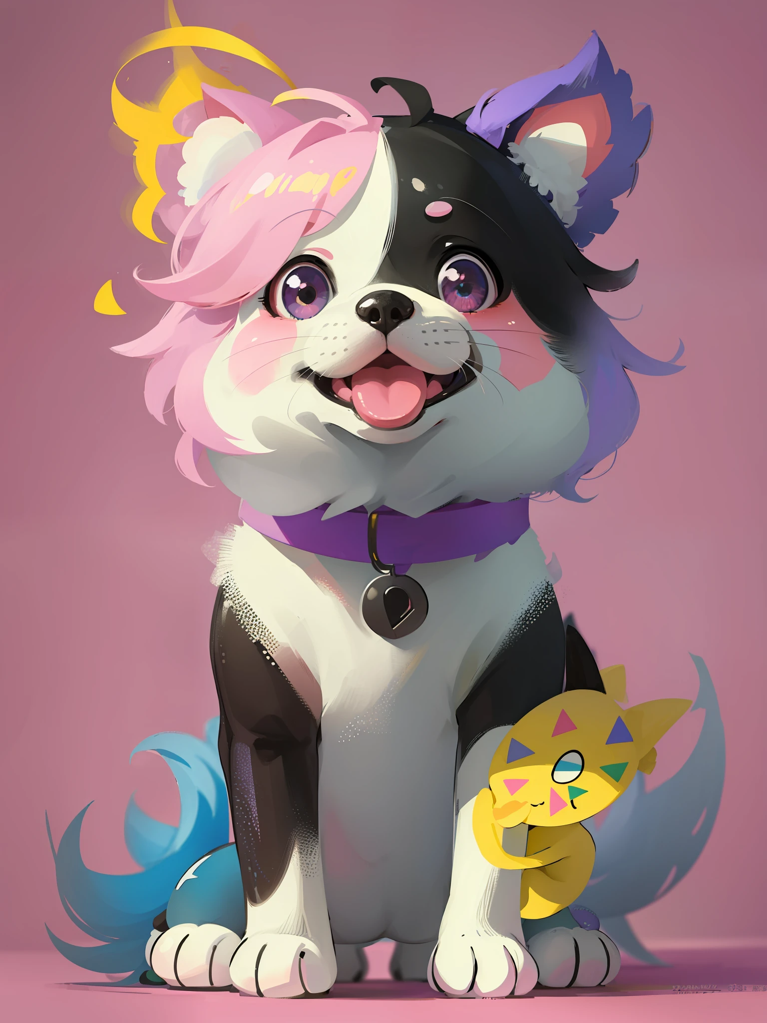 a close up of a cartoon dog with different expressions on it, cute colorful adorable, kawaii cute dog, cartoonish cute, cute features, soft cute colors, 中 元 节, けもの, pastel colors only, cute art style, cute dog, ( colorful ), aww, unused sticker sheet, [ floating ]!!, cute cartoon