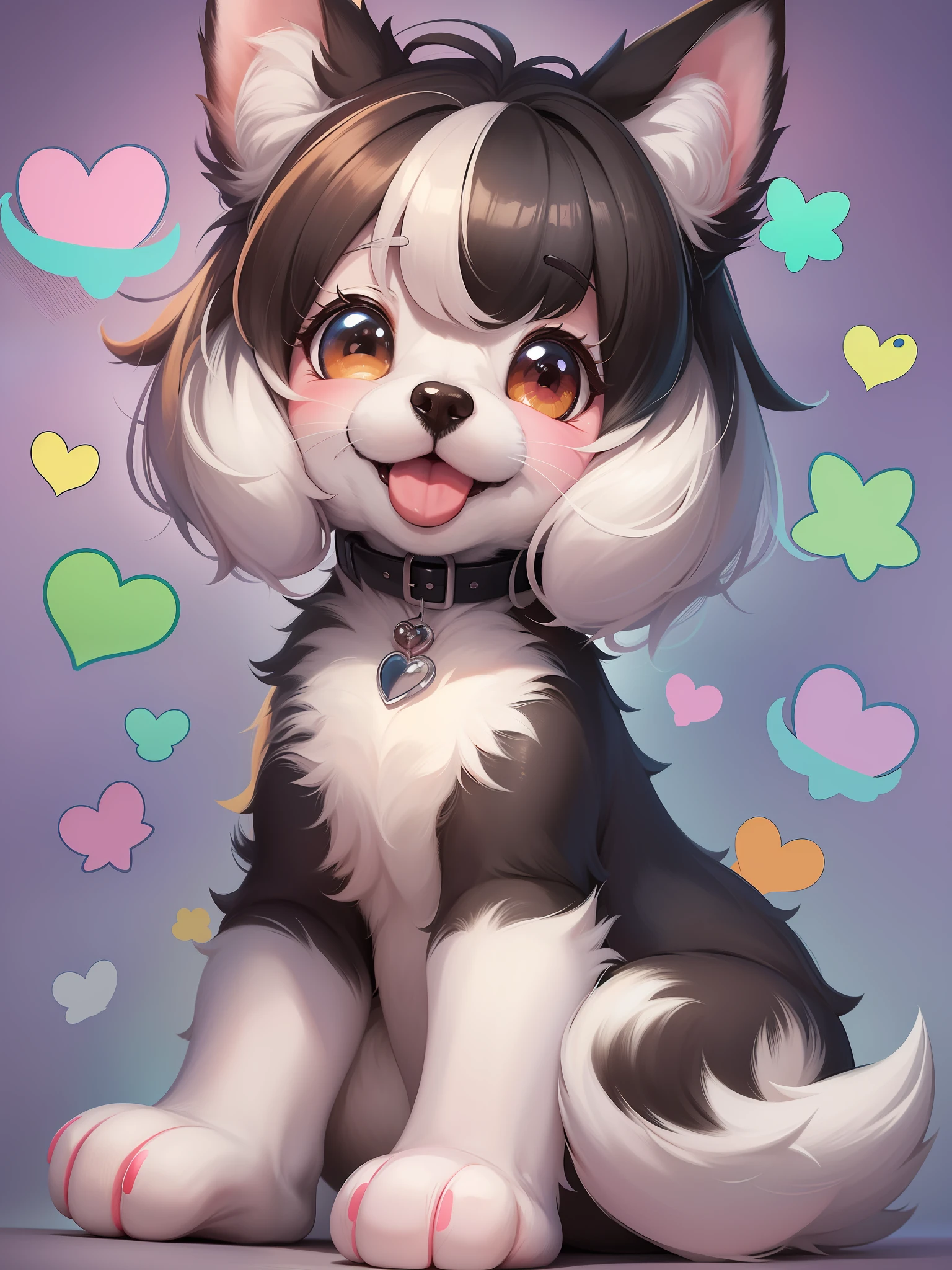 a close up of a cartoon dog with different expressions on it, cute colorful adorable, kawaii cute dog, cartoonish cute, cute features, soft cute colors, 中 元 节, けもの, pastel colors only, cute art style, cute dog, ( colorful ), aww, unused sticker sheet, [ floating ]!!, cute cartoon
