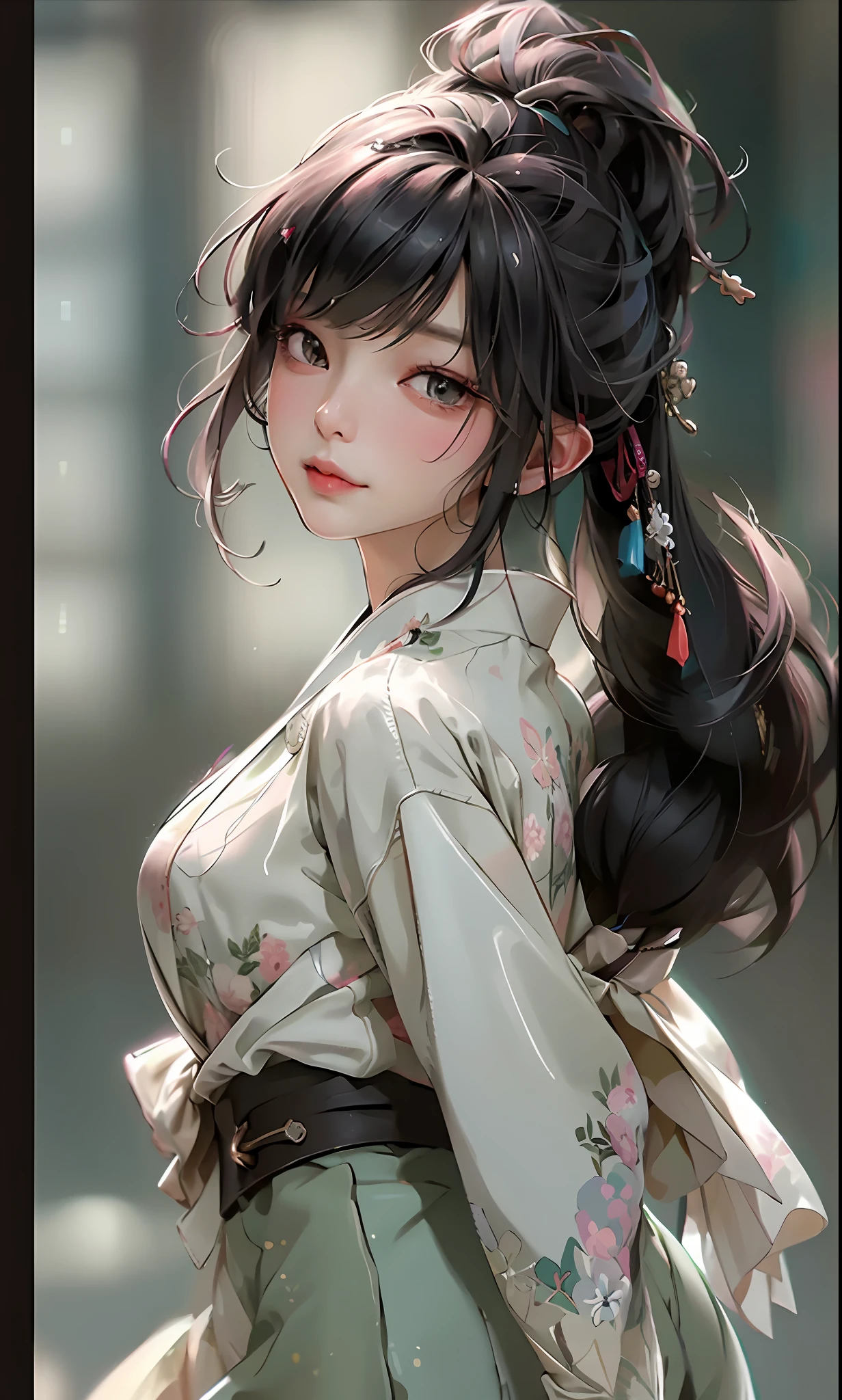 (8k, RAW photo, photorealistic:1.25) ,( lipgloss, 睫毛, gloss-face, glossy skin, best quality, ultra highres, depth of field, chromatic aberration, caustics, Broad lighting, natural shading, Kpop idol) 看着观众宁静女神般的幸福,高中教室,水手服,迷你裙,随机动作,摆拍姿势