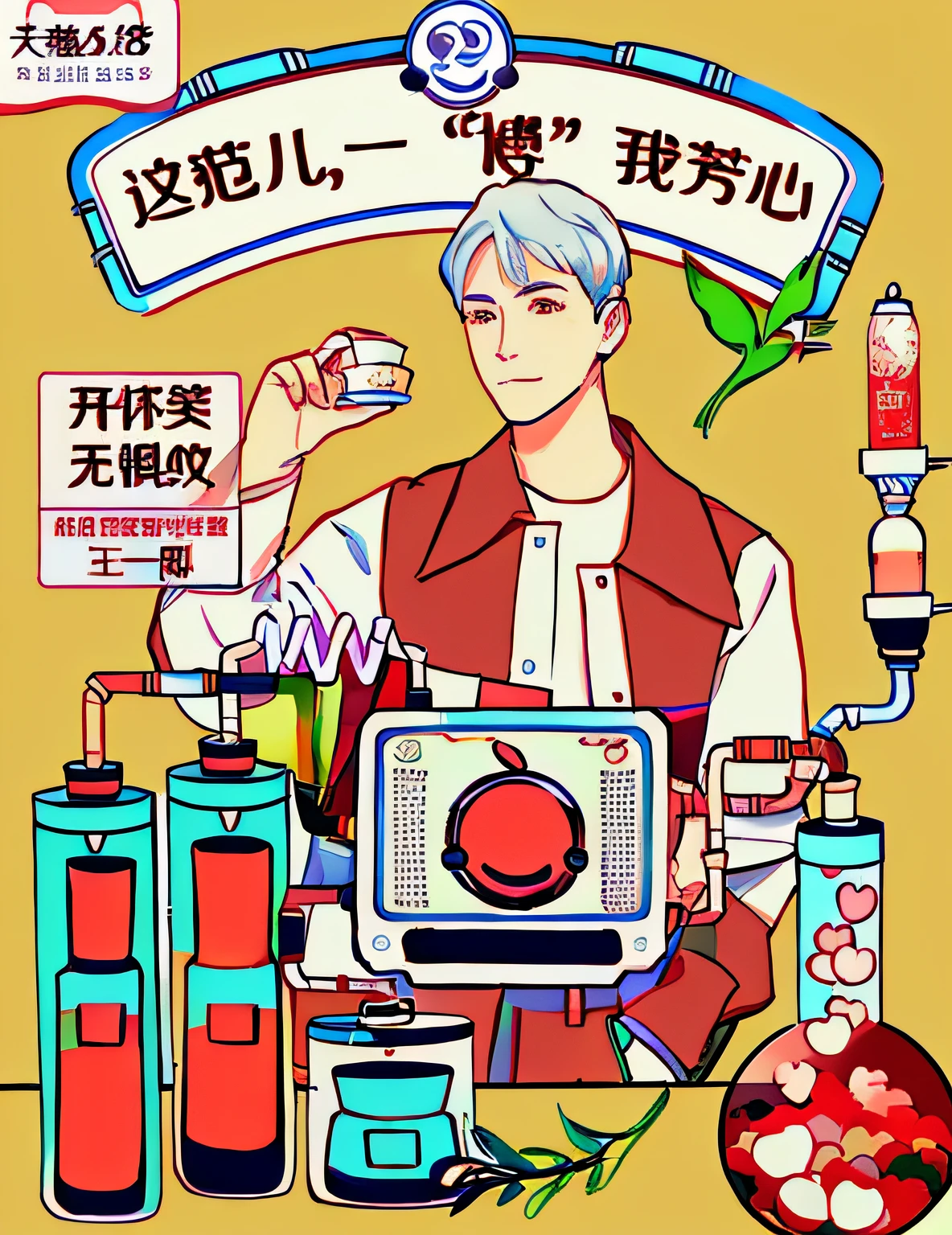 a cartoon drawing of a man cooking in a kitchen with a stove, line art illustration, illustration line art style, inspired by Xiao Yuncong, inspired by Bian Shoumin, clean ink detailed line drawing, cai xukun, inspired by Huang Gongwang, whole page illustration, inspired by Chen Daofu, extremely fine ink lineart, crisp 8 k line art