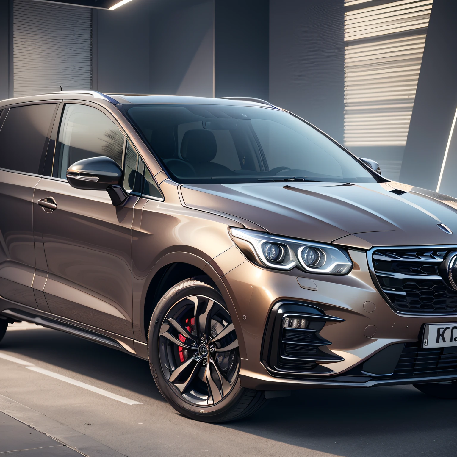 A luxury MPV, high-end, luxury, ambient light, photorealistic rendering, ultra HD, studio lights --auto --s2