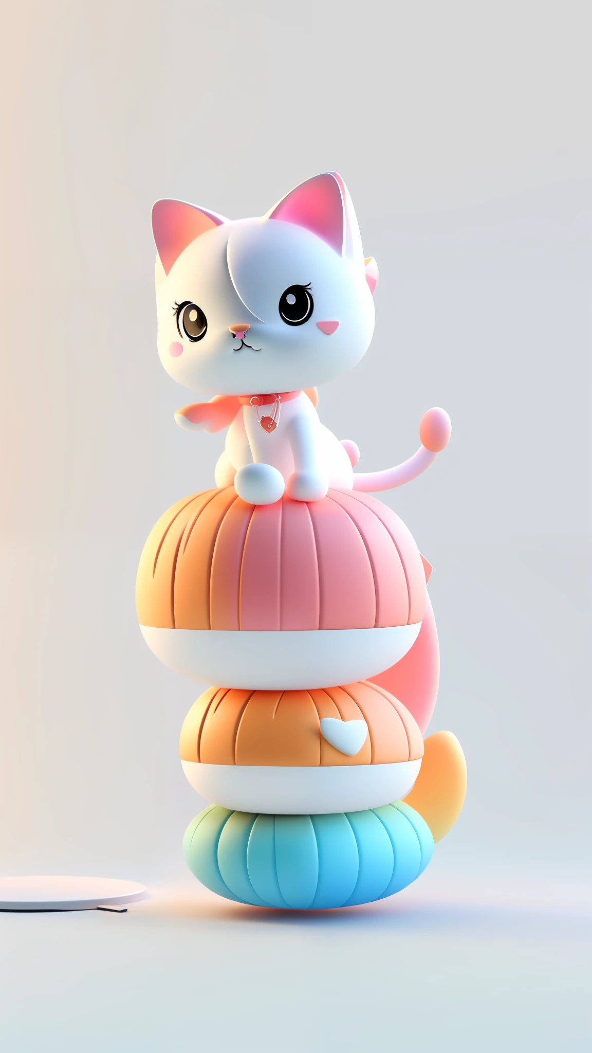 There is a cat lying on its back, cute cat, cute cat, kawaii cat, anime cat, anime visual of cute cat, cute illustration, realistic anime cat, cat illustration, cute digital art, cute digital painting, cat. Digital painting, cat design, cat tail, fluffy tail, ginger cat, soft anime illustration, 3d, blue and white, big fat cat, playful cute, a cat cat, round toot, fluffy fur