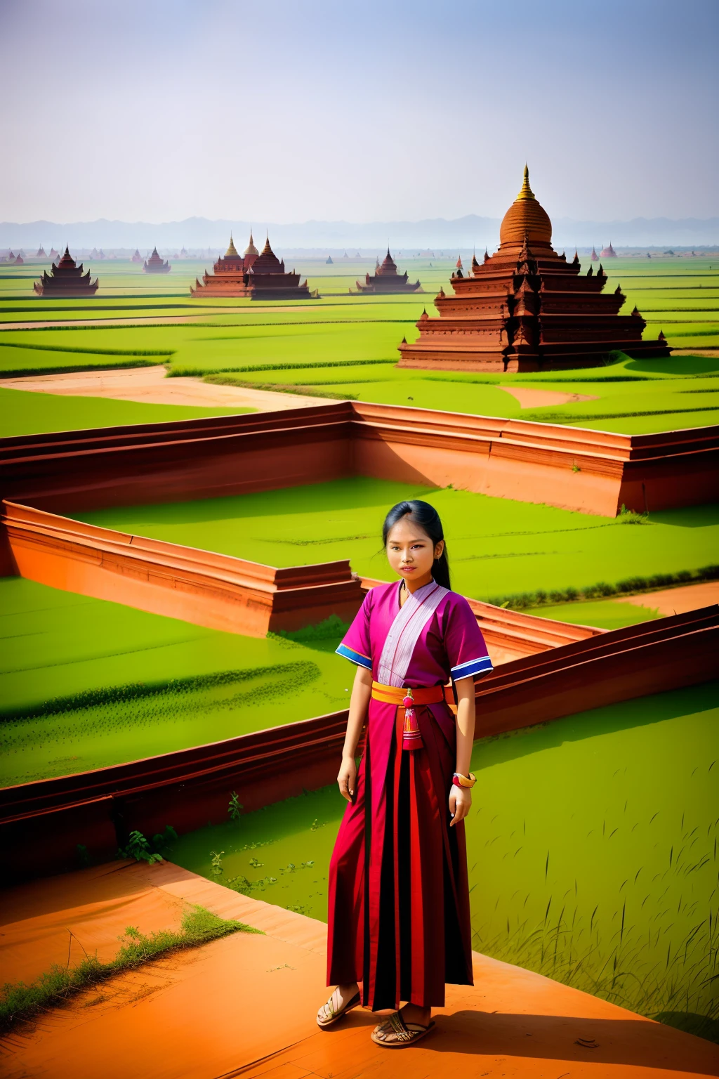 Myanmar model background bagan