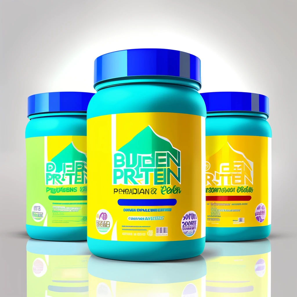 Design a youthful and lively protein powder package