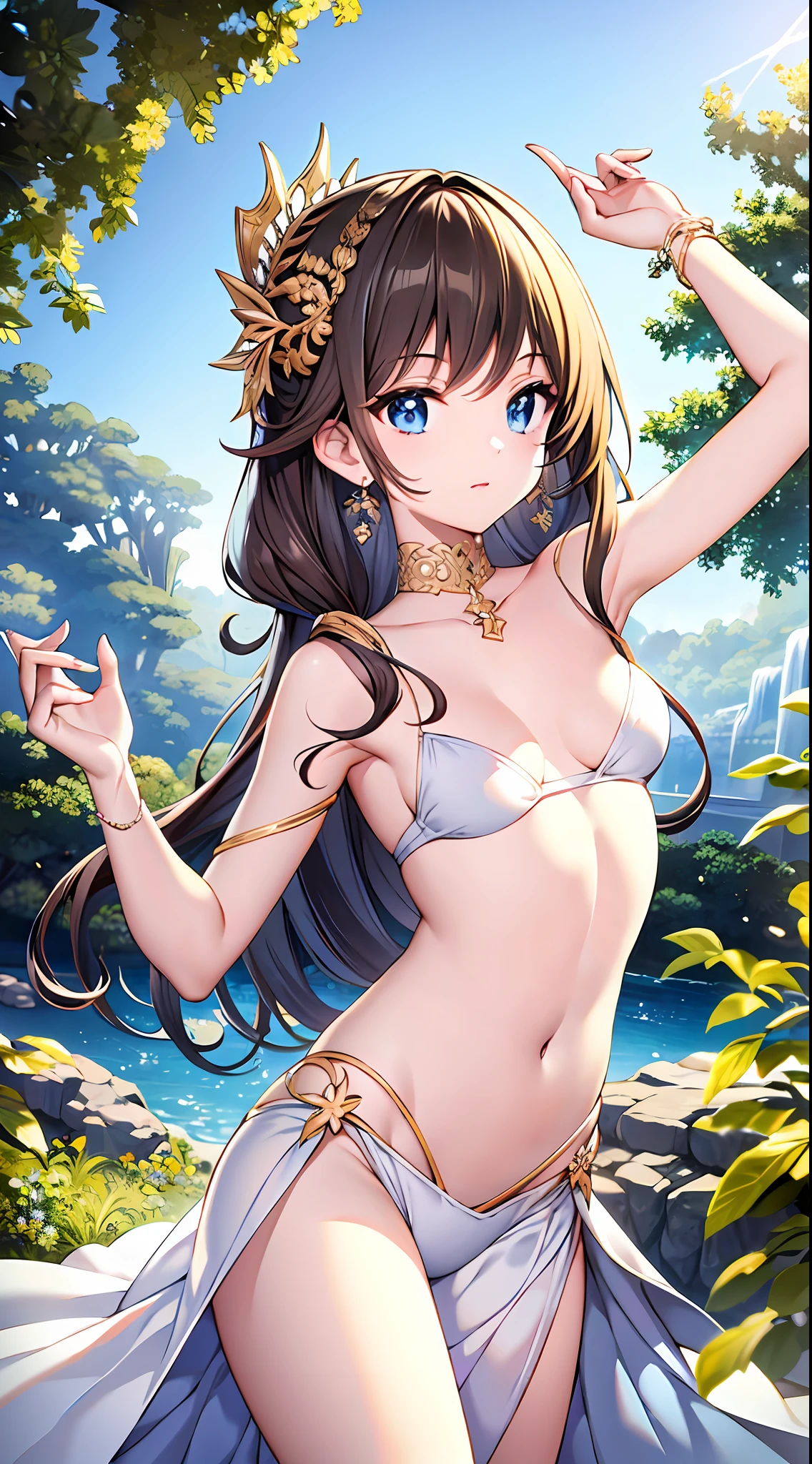 Dancing girl, ((best quality)), ((masterpiece)), (very detailed, most detailed, official art, beauty and aesthetics: 1.2), nudity