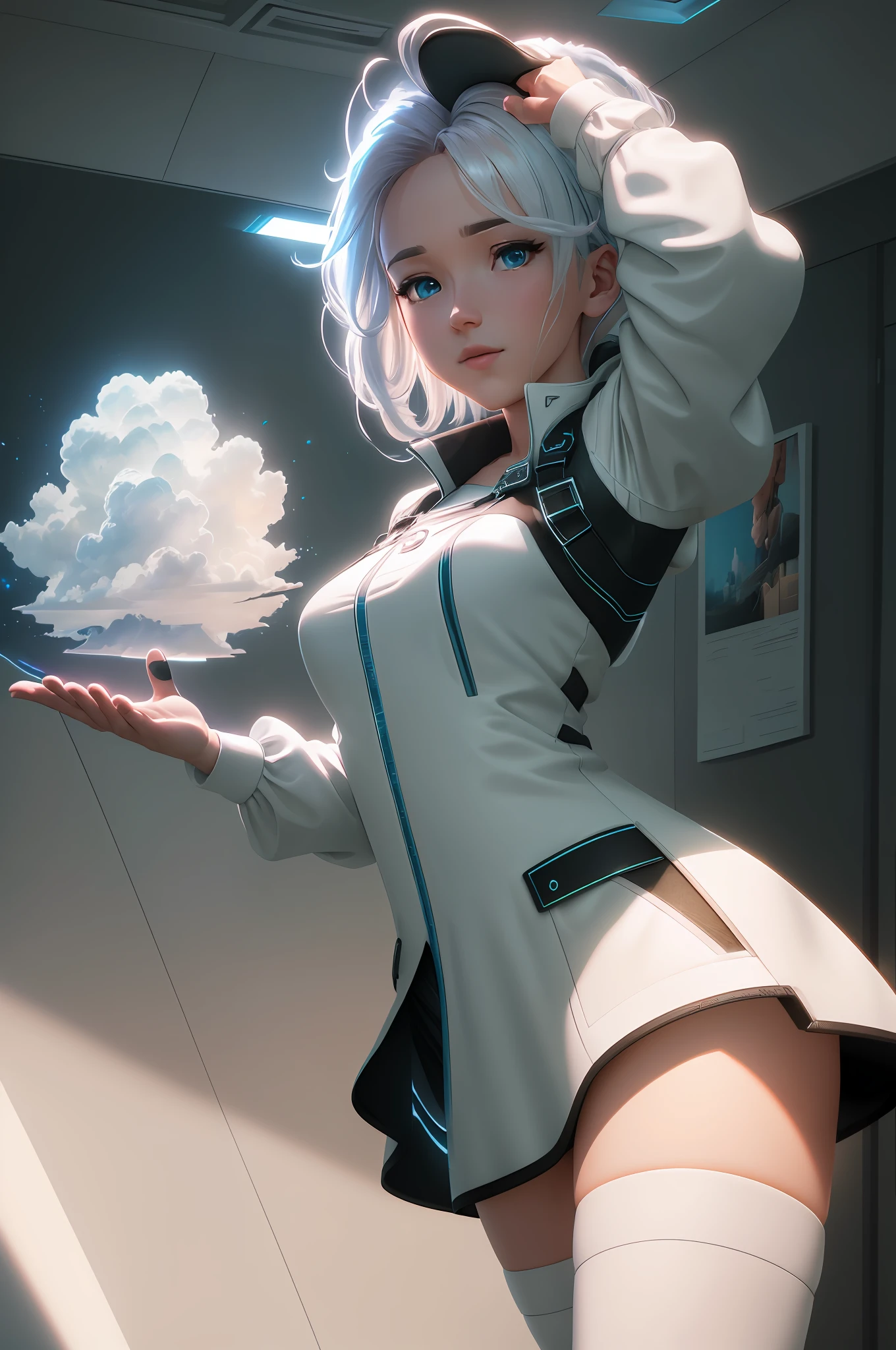 (( cloud holding a cute cloud )) (High Dynamic Range), Ray tracing, NVIDIA RTX, Ultra HD, Unreal 5, Subsurface Dispersion, PBR texture, Post-processing, Anisotropic filtering, Depth of field, Maximum sharpness and sharpness, Multi - Layered texture, albedo and mirror mapping, surface shaders, accurate simulation of light-material , octane rendering, dichroic lighting, low ISO, white balance, rule of thirds, wide aperture, 8K RAW, sub-pixel efficiency, sub-pixel wrap , (Luminance Particles: 1.4), {{Masterpiece, Best Quality, Highly Detailed CG, Unity 8k wallpaper, 3D, Cinematic Lighting, Lens Flare}},