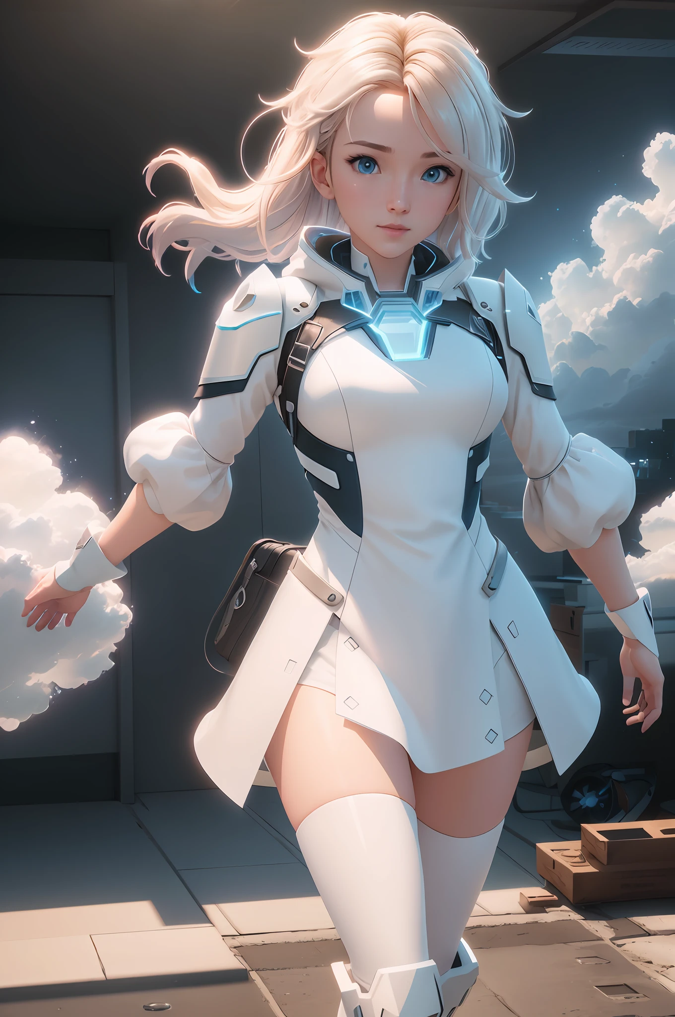 (( cloud holding a cute cloud )) (High Dynamic Range), Ray tracing, NVIDIA RTX, Ultra HD, Unreal 5, Subsurface Dispersion, PBR texture, Post-processing, Anisotropic filtering, Depth of field, Maximum sharpness and sharpness, Multi -  Layered texture, albedo and mirror mapping, surface shaders, accurate simulation of light-material interaction, octane rendering, dichroic lighting, low ISO, white balance, rule of thirds, wide aperture, 8K RAW, sub-pixel efficiency, sub-pixel wrap  , (Luminance Particles: 1.4), {{Masterpiece, Best Quality, Highly Detailed CG, Unity 8k wallpaper, 3D, Cinematic Lighting, Lens Flare}},