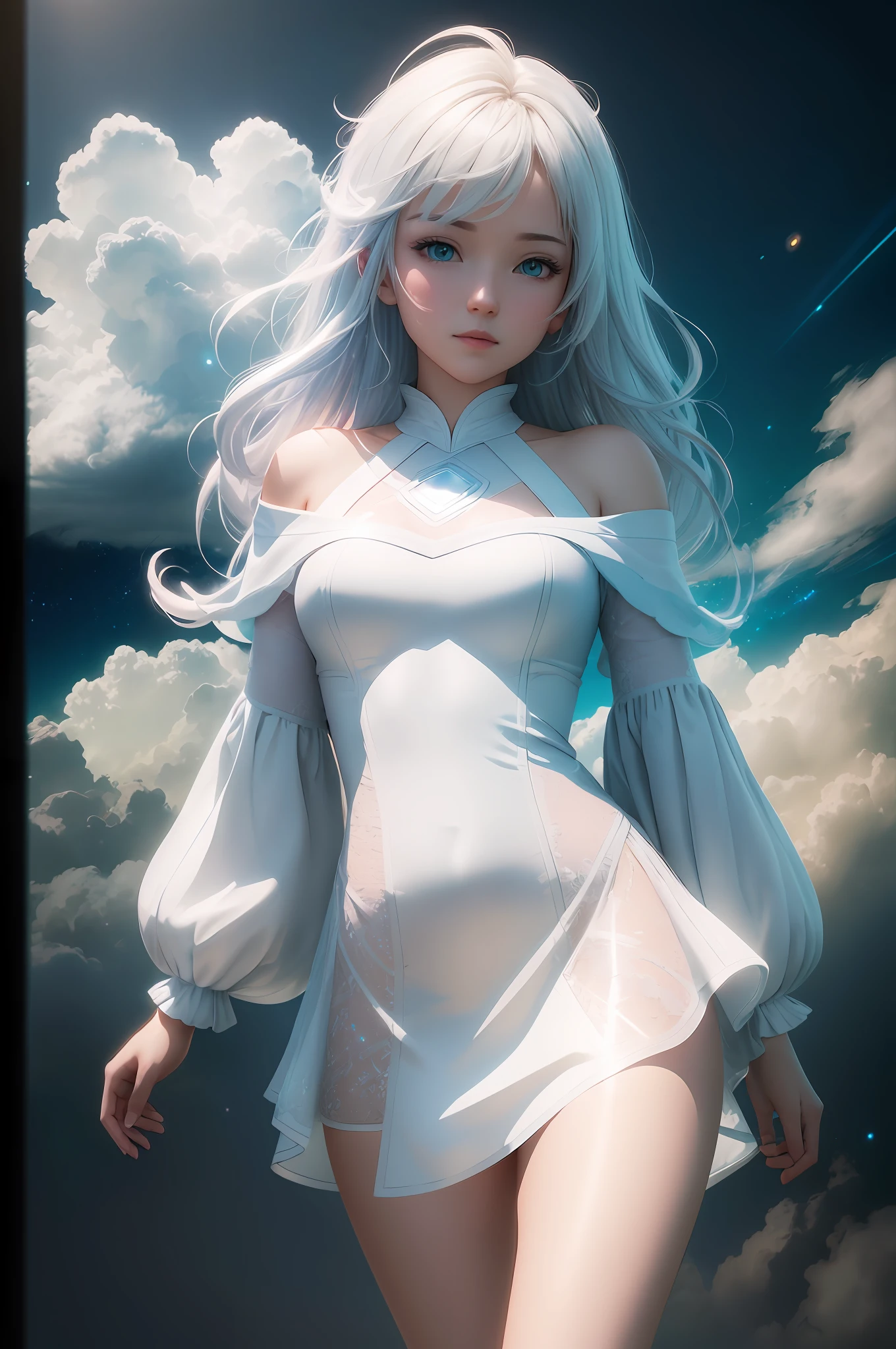 (( cloud holding a cute ☁️☁️☁️☁️☁️☁️ )) (High Dynamic Range), Ray tracing, NVIDIA RTX, Ultra HD, Unreal 5, Subsurface Dispersion, PBR texture, Post-processing, Anisotropic filtering, Depth of field, Maximum sharpness and sharpness, Multi - Layered texture, albedo and mirror mapping, surface shaders, accurate simulation of light-material interaction, octane rendering, dichroic lighting, low ISO, white balance, rule of thirds, wide aperture, 8K RAW, sub-pixel efficiency, sub-pixel wrap , (Luminance Particles: 1.4), {{Masterpiece, Best Quality, Highly Detailed CG, Unity 8k wallpaper, 3D, Cinematic Lighting, Lens Flare}},