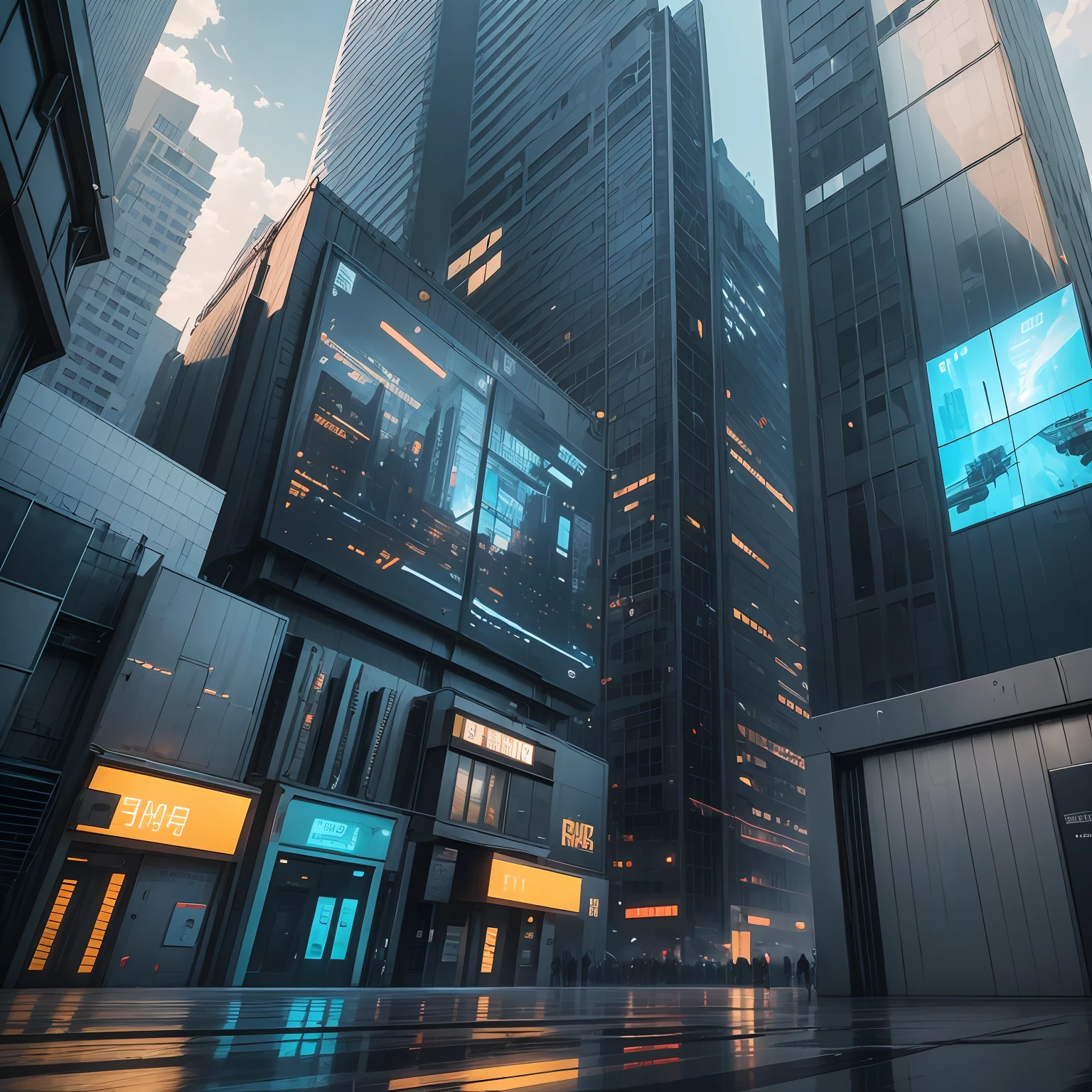 (2.5D art style, urban theme, full of science and technology, full of artificial intelligence flavor), [light money: 1.5], lens walkthrough, industrial style, black technology equipment, digital scene. --auto --s2