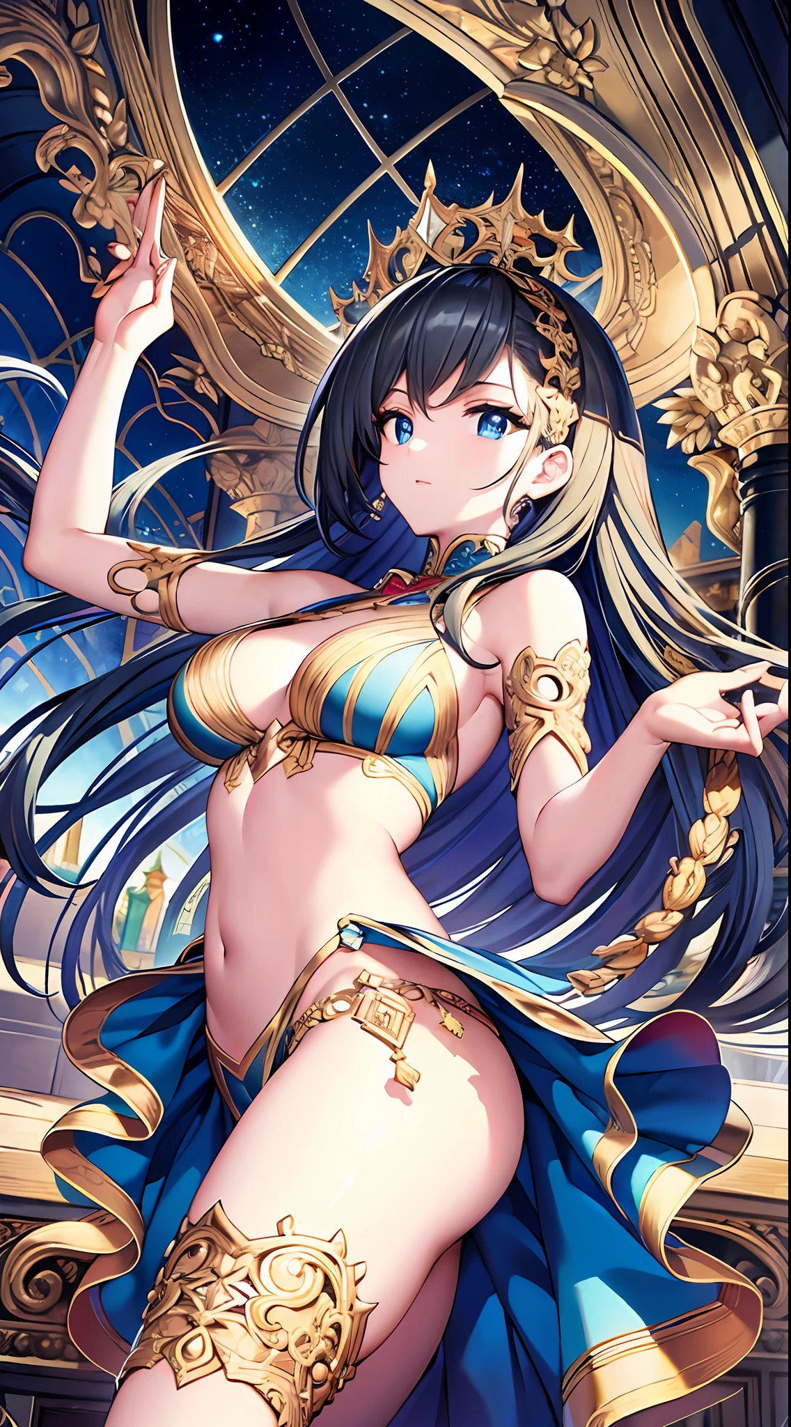 Dancing Girl, ((best quality)), ((Masterpiece)), (Very detailed, most detailed, official art, beauty and aesthetics: 1.2) Big Bo Girl, Hell Maiden, Magician
