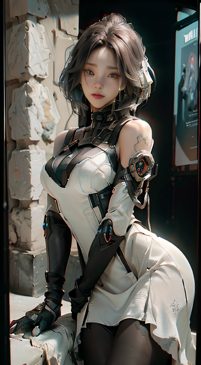 ((Best quality)), ((masterpiece)), (detailed:1.4), 3D, an image of a beautiful cyberpunk female,HDR (High Dynamic Range),Ray Tracing,NVIDIA RTX,Super-Resolution,Unreal 5,Subsurface scattering,PBR Texturing,Post-processing,Anisotropic Filtering,Depth-of-field,Maximum clarity and sharpness,Multi-layered textures,Albedo and Specular maps,Surface shading,Accurate simulation of light-material interaction,Perfect proportions,Octane Render,Two-tone lighting,Wide aperture,Low ISO,White balance,Rule of thirds,8K RAW,