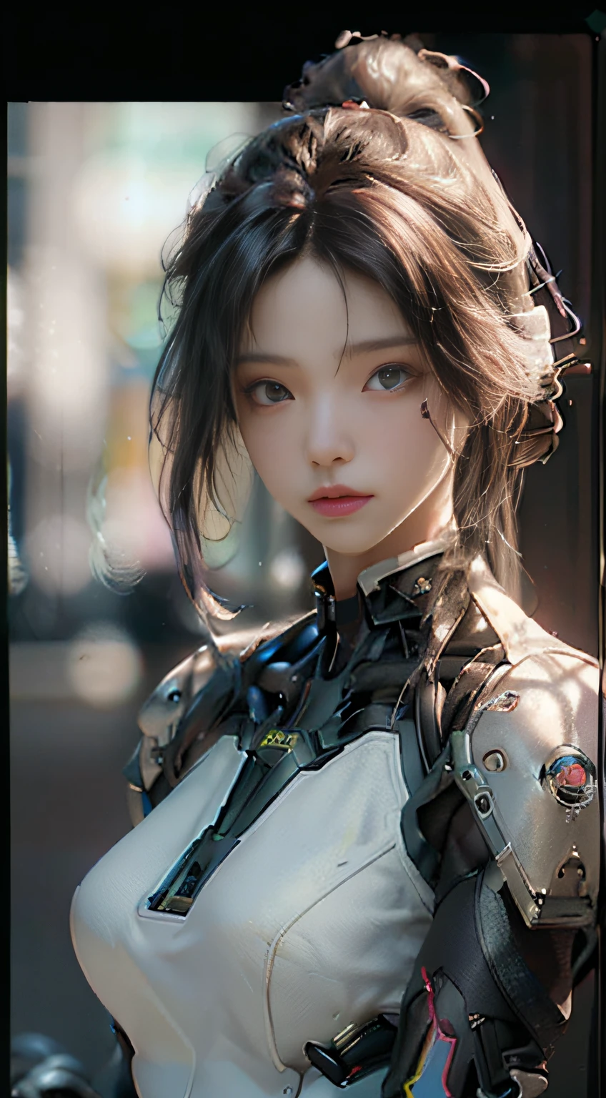 ((Best quality)), ((masterpiece)), (detailed:1.4), 3D, an image of a beautiful cyberpunk female,HDR (High Dynamic Range),Ray Tracing,NVIDIA RTX,Super-Resolution,Unreal 5,Subsurface scattering,PBR Texturing,Post-processing,Anisotropic Filtering,Depth-of-field,Maximum clarity and sharpness,Multi-layered textures,Albedo and Specular maps,Surface shading,Accurate simulation of light-material interaction,Perfect proportions,Octane Render,Two-tone lighting,Wide aperture,Low ISO,White balance,Rule of thirds,8K RAW,