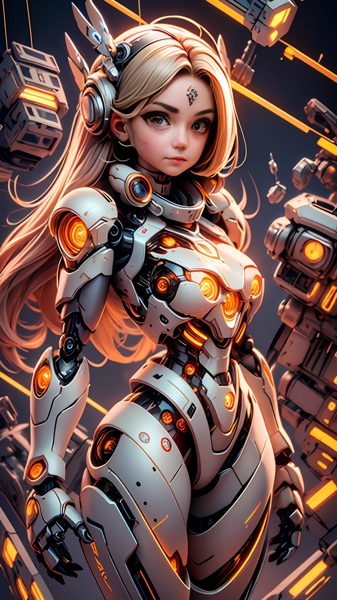 masterpiece, best quality,
1girl, solo, long hair, photorealistic,
(finely detailed beautiful eyes: 1.2),open clothes, glowing eyes, shiny hair, lustrous skin,((1 life-like robot)), metal construction, wires and cables, (glowing eyes), (mechanical arms), science fiction,(large mecha arm),cowboy shot, energy tank,