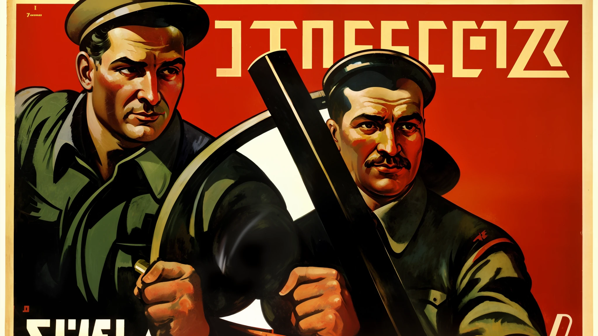 arafed image of a man holding a large metal tool, soviet propaganda, soviet propaganda art, soviet advertisement, in a soviet propaganda style, soviet propaganda style, soviet propaganda poster, soviet era propaganda poster, soviet propaganda painting, soviet propaganda poster art, soviet poster, soviet propaganda poster style, propaganda art, communist propaganda poster, workers revolution, ussr poster, propaganda poster