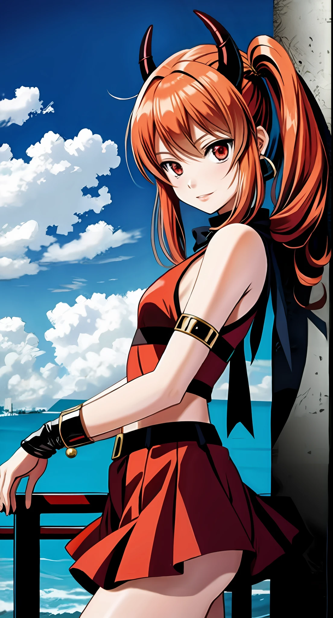 anime, detailed photo of a 12-year-old demon girl