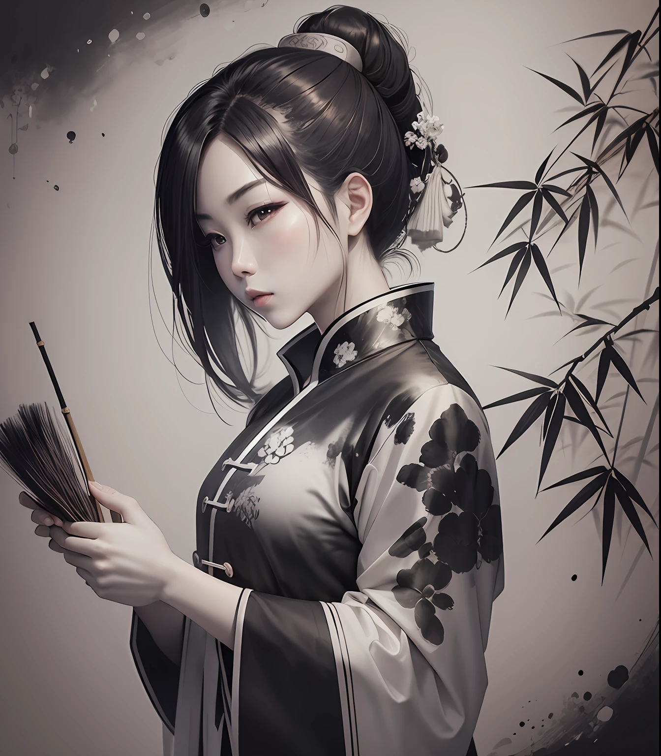 Chinese ink painting bamboo --auto --s2