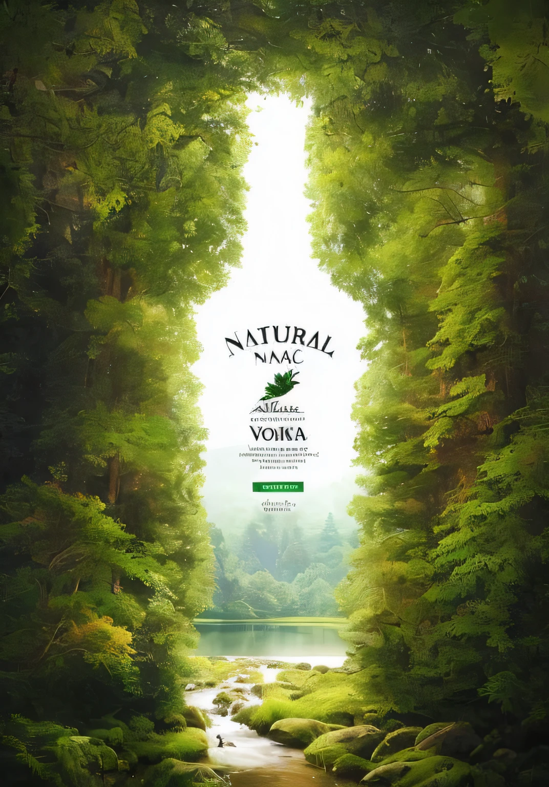 a poster for the natural vodka company, natural media, natural background, natural environment, natural realistic render, natural atmosphere, natural study, natural volumetric light, royal green and nature light, natural volumetric lighting, realistic nature, natural, natural landscape, al natural, maximum natural texture, enigmatic natural beauty, !!natural beauty!!, very close to real nature