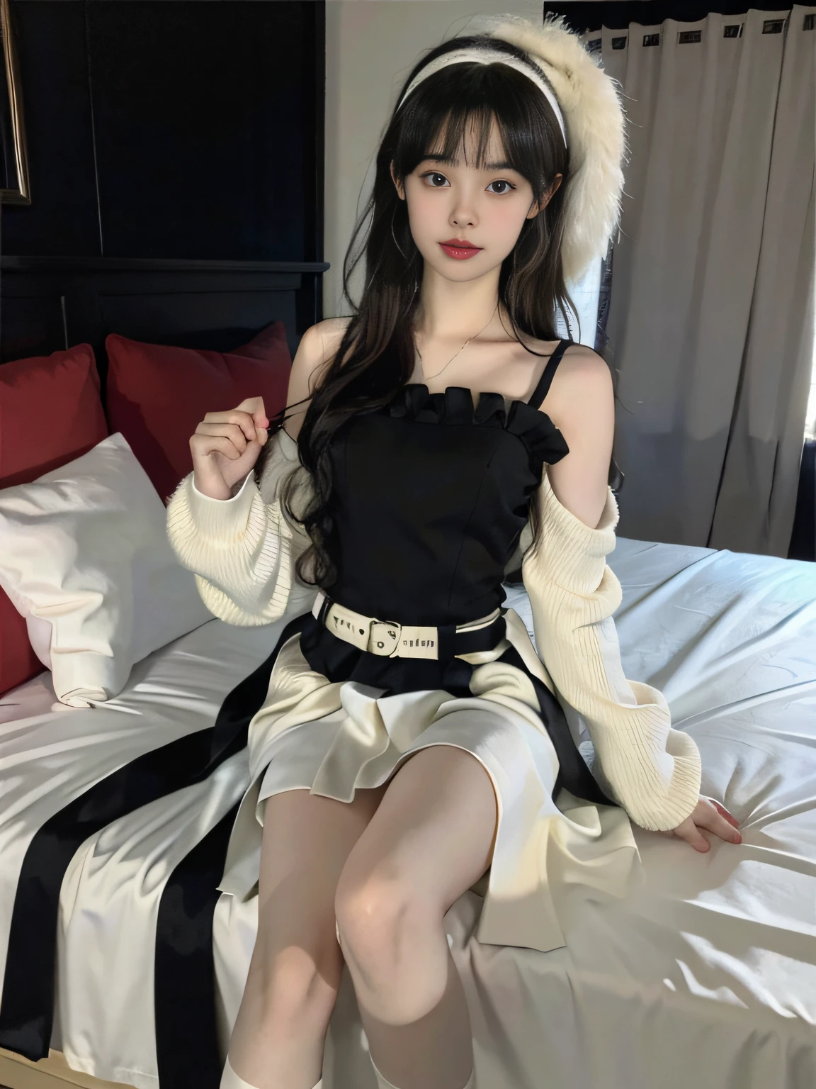 young girl, long hair realistic, vivid image, masterpiece, (best quality: 1.2), hyper detail, realistic, hd, high quality, cinematic light, ray tracing, ultra high resolution, uhd, (ultra lifelike: 1.5,), complex detail, detailed texture, fine detail, high quality shadows, beautiful skirt, full body, standing, panties walking, sexy pose, seductive pose, thin hips, long legs, small chest.