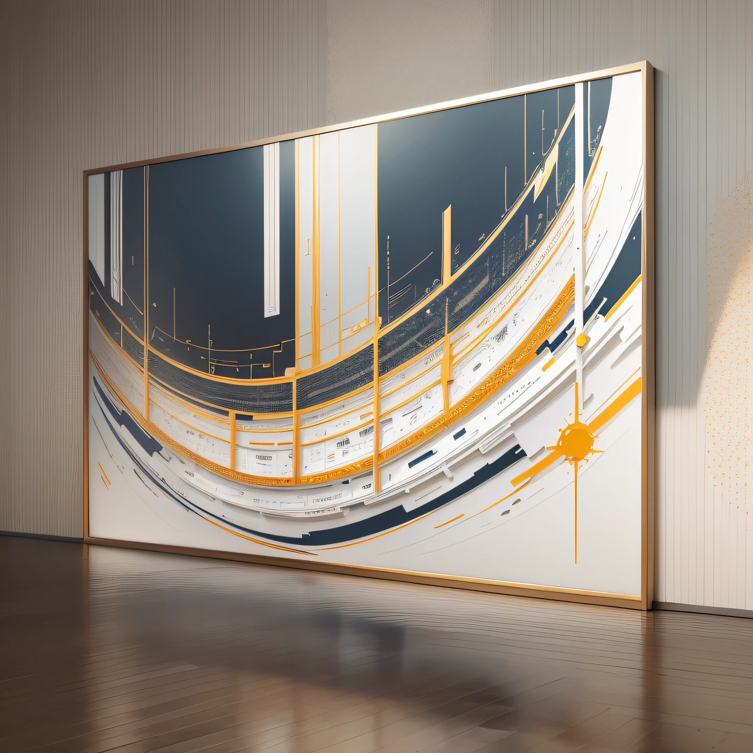 This is a real estate advertising map, used to promote the newly opened real estate project, is an abstract art painting, the main colors are white and light gold, highlighting the noble elegant modern and vibrant --auto --s2
