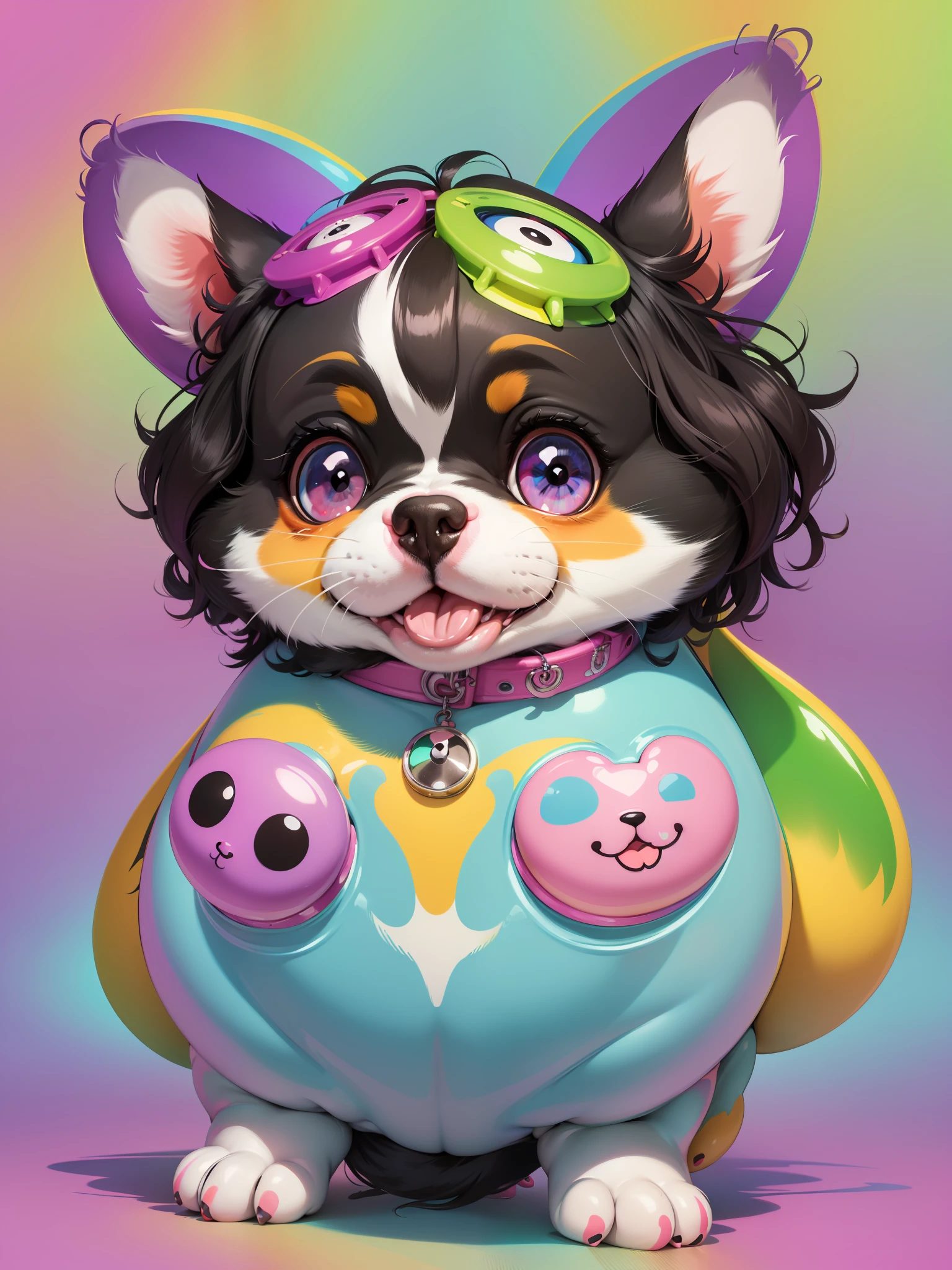 a close up of a cartoon dog with different expressions on it, cute colorful adorable, kawaii cute dog, cartoonish cute, cute features, soft cute colors, 中 元 节, けもの, pastel colors only, cute art style, cute dog, ( colorful ), aww, unused sticker sheet, [ floating ]!!, cute cartoon