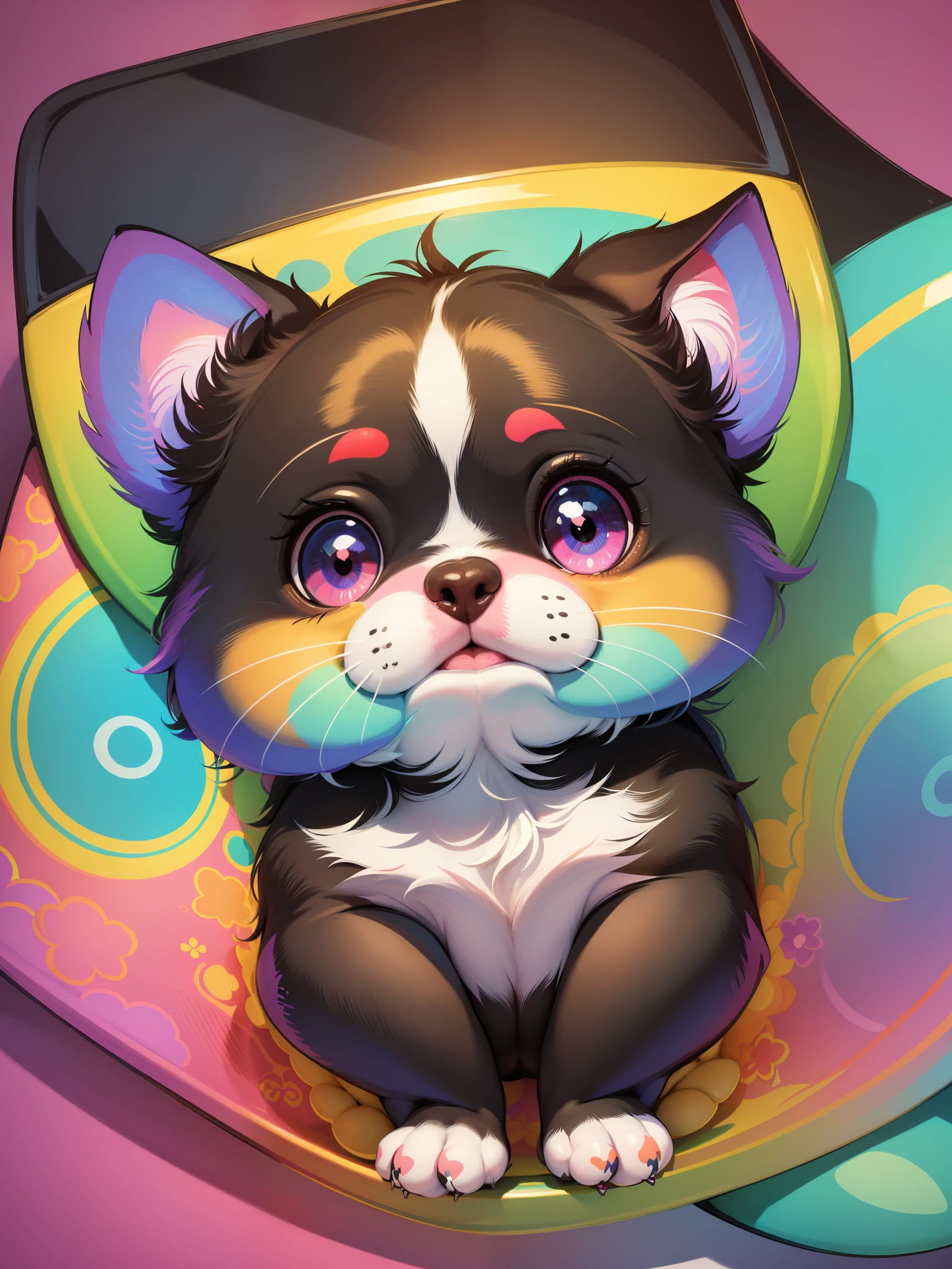 a close up of a cartoon dog with different expressions on it, cute colorful adorable, kawaii cute dog, cartoonish cute, cute features, soft cute colors, 中 元 节, けもの, pastel colors only, cute art style, cute dog, ( colorful ), aww, unused sticker sheet, [ floating ]!!, cute cartoon