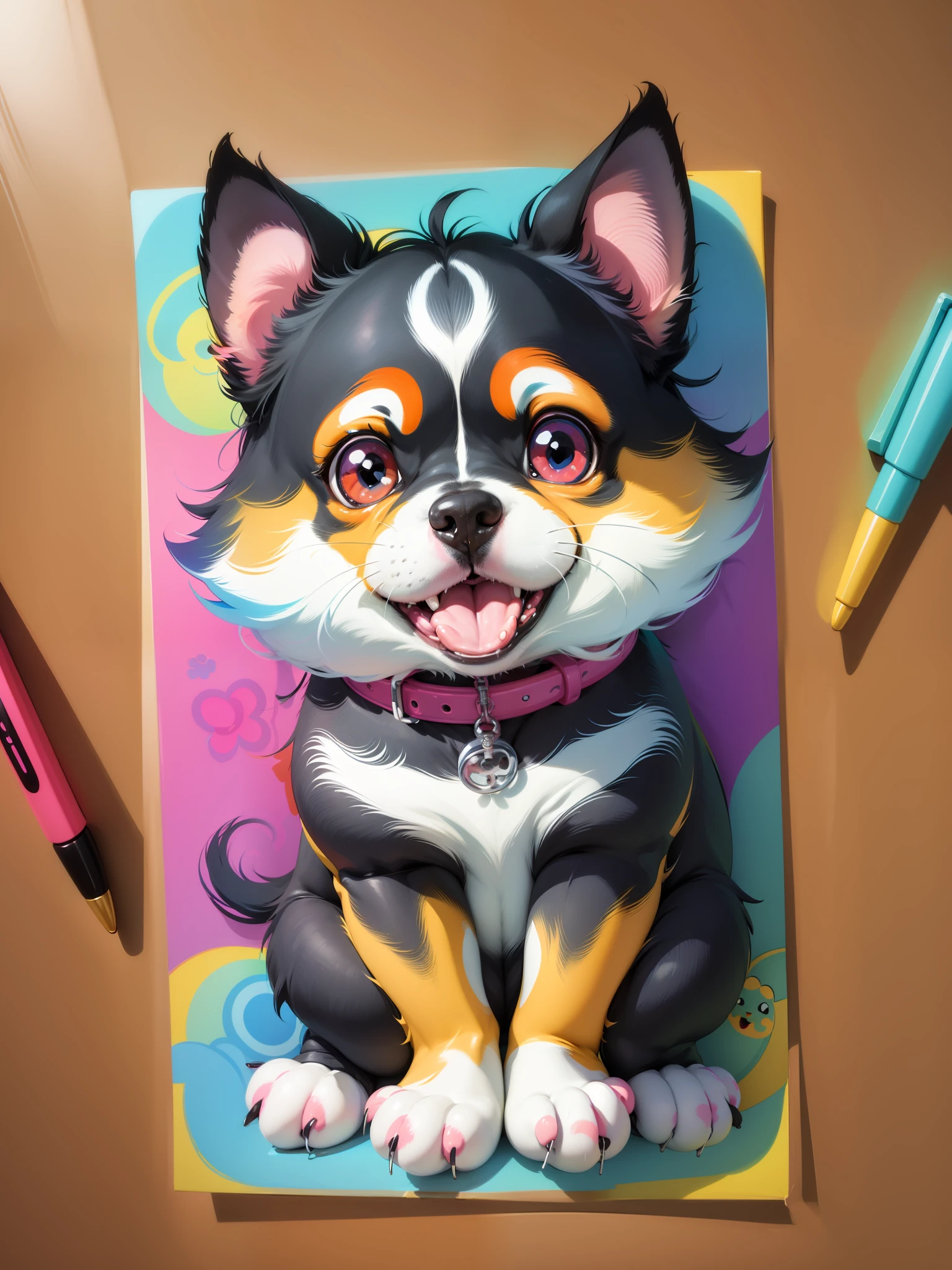 a close up of a cartoon dog with different expressions on it, cute colorful adorable, kawaii cute dog, cartoonish cute, cute features, soft cute colors, 中 元 节, けもの, pastel colors only, cute art style, cute dog, ( colorful ), aww, unused sticker sheet, [ floating ]!!, cute cartoon