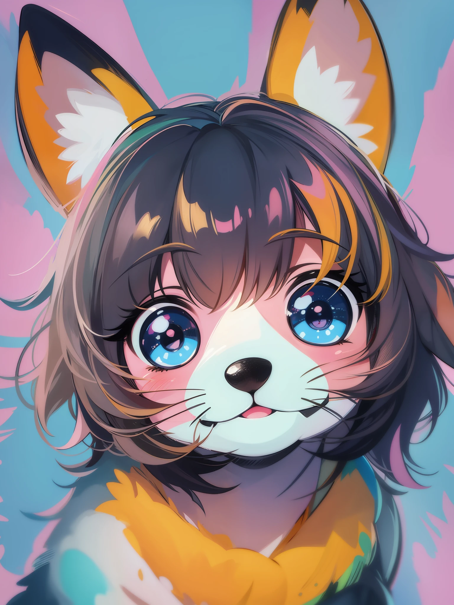 a close up of a cartoon dog with different expressions on it, cute colorful adorable, kawaii cute dog, cartoonish cute, cute features, soft cute colors, 中 元 节, けもの, pastel colors only, cute art style, cute dog, ( colorful ), aww, unused sticker sheet, [ floating ]!!, cute cartoon