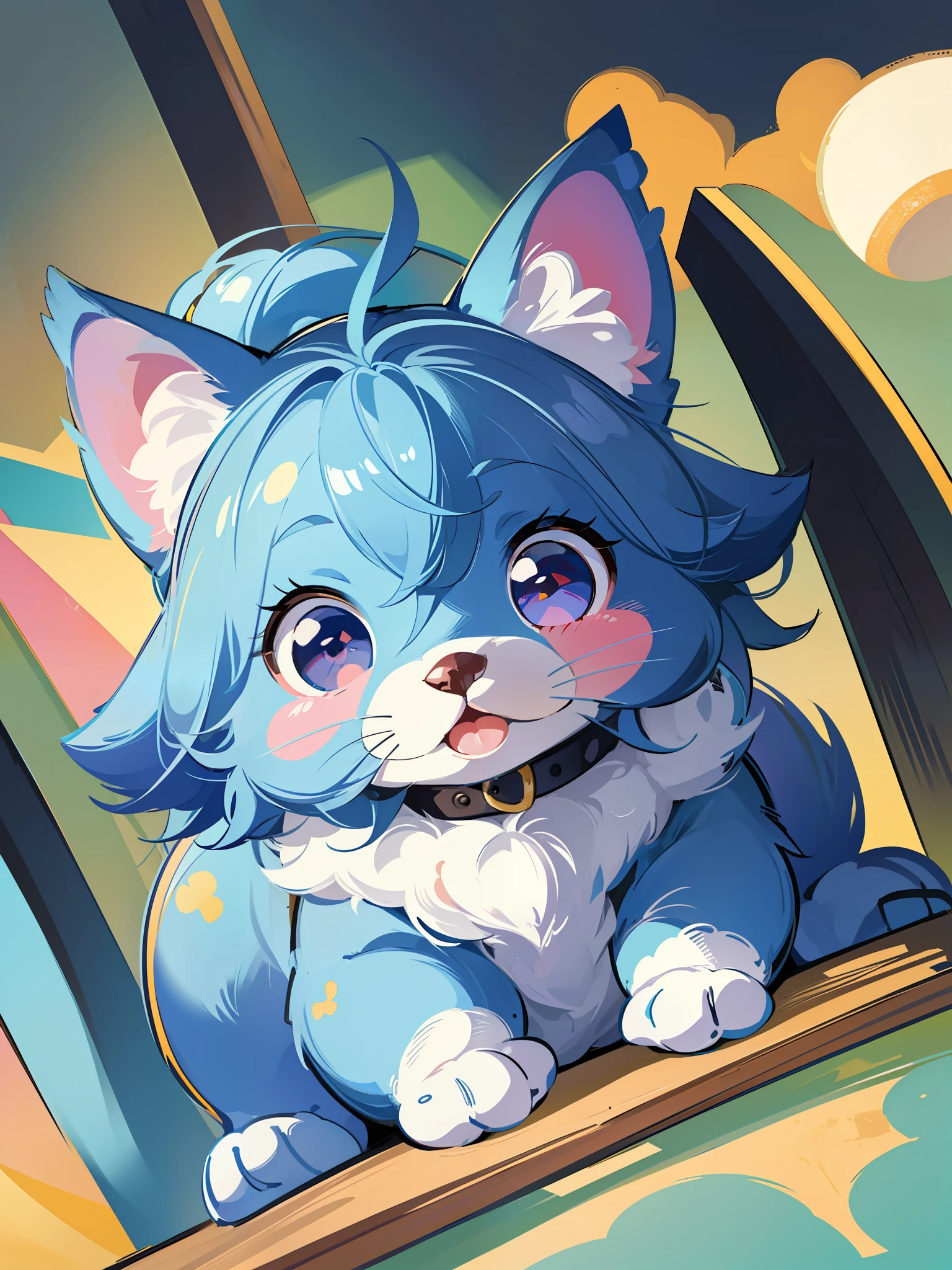 a close up of a cartoon dog with different expressions on it, cute colorful adorable, kawaii cute dog, cartoonish cute, cute features, soft cute colors, 中 元 节, けもの, pastel colors only, cute art style, cute dog, ( colorful ), aww, unused sticker sheet, [ floating ]!!, cute cartoon
