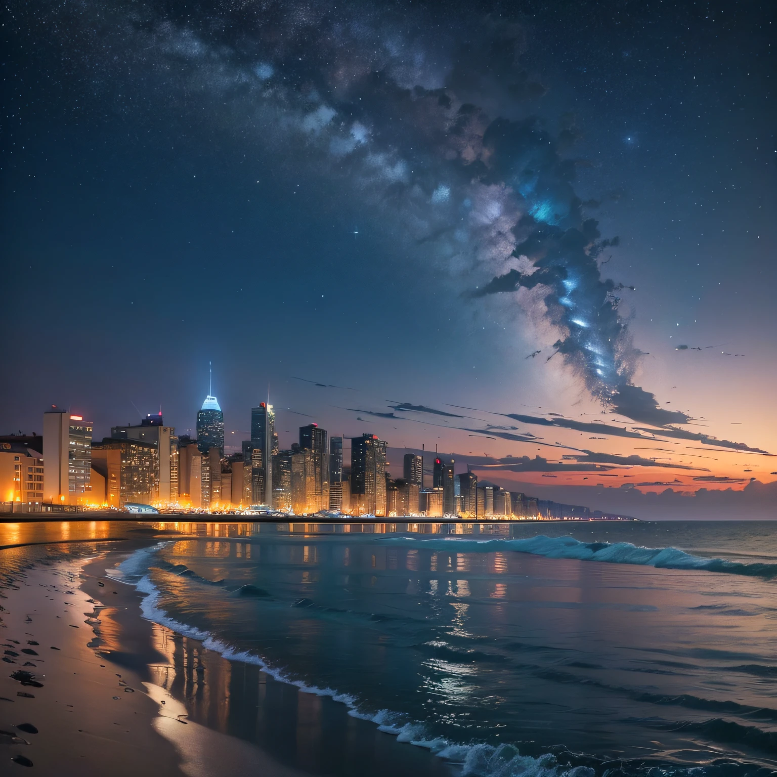 City by the sea at night --auto --s2