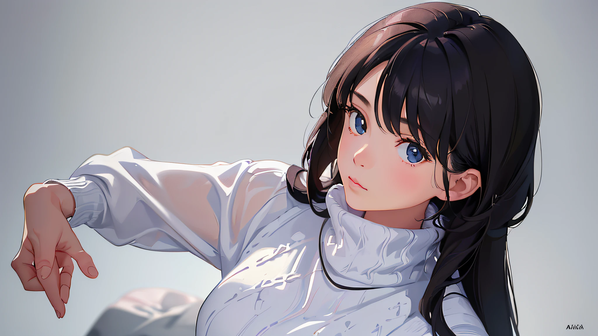 (masterpiece, realistic, ultra high res, high quality:1.2),
1girl, (young),(no make-up), black hair,
in white knit sweater ,
portrait, old photo, 80s style , dynamic pose, studio,
((akinanakamori))