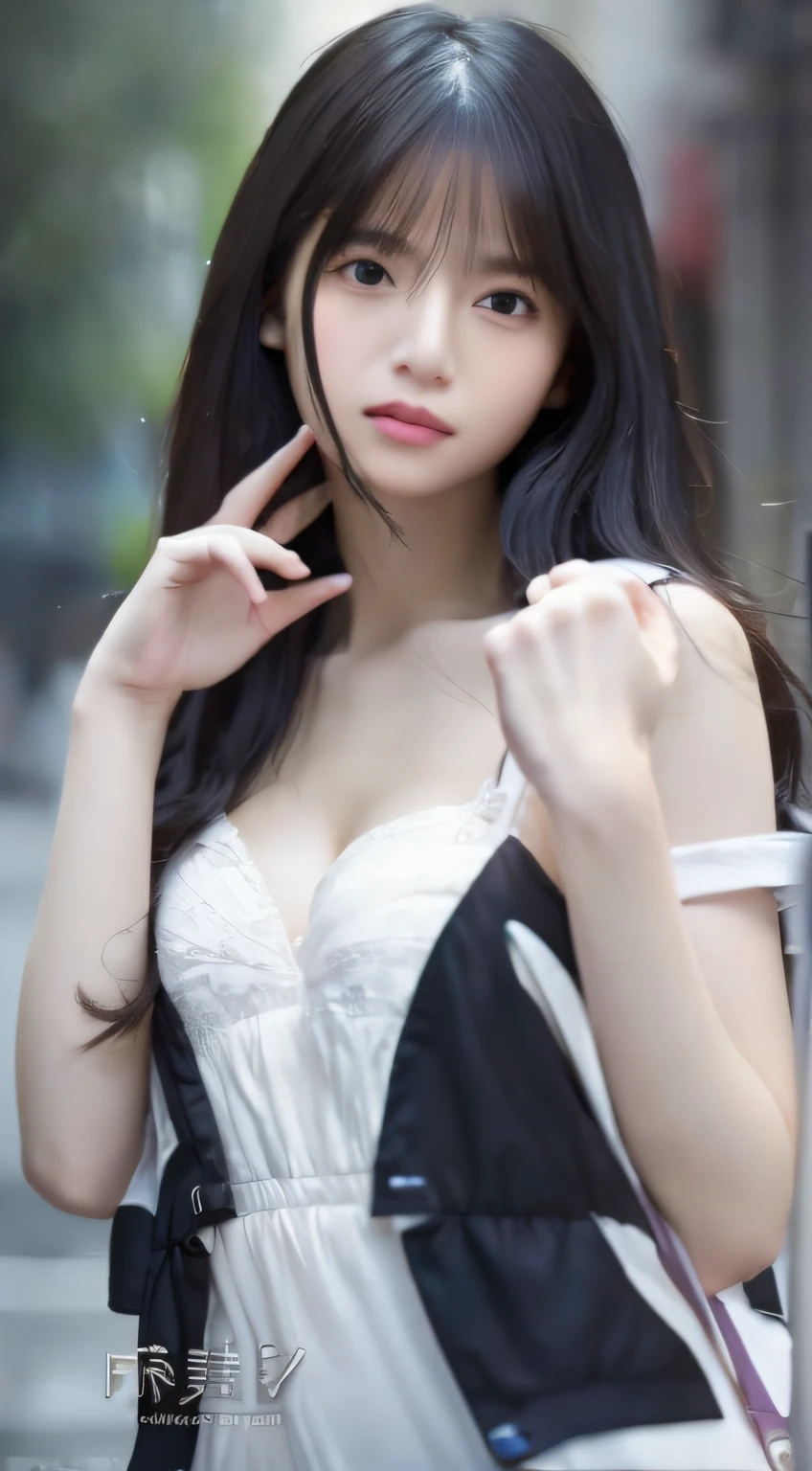 random pose, mix4,(8k, RAW photo, best quality, masterpiece:1.2), (realistic, photo-realistic:1.37),1girl,cute,cityscape, night, rain, wet, professional lighting, photon mapping, radiosity, physically Based on rendering, gradient black hair, white hair, short curly hair, handsome, girl, white ball suit, superb quality, high resolution, 1080p, (clear face), (detailed facial description), (detailed hand description ),(masterpiece),(exquisite CG),extreme light and shadow,messy hair,masterwork,rich details,(exquisite facial features),(highest quality),(masterpiece),(delicate eyes),looking forward to your eyes,exquisite clavicle