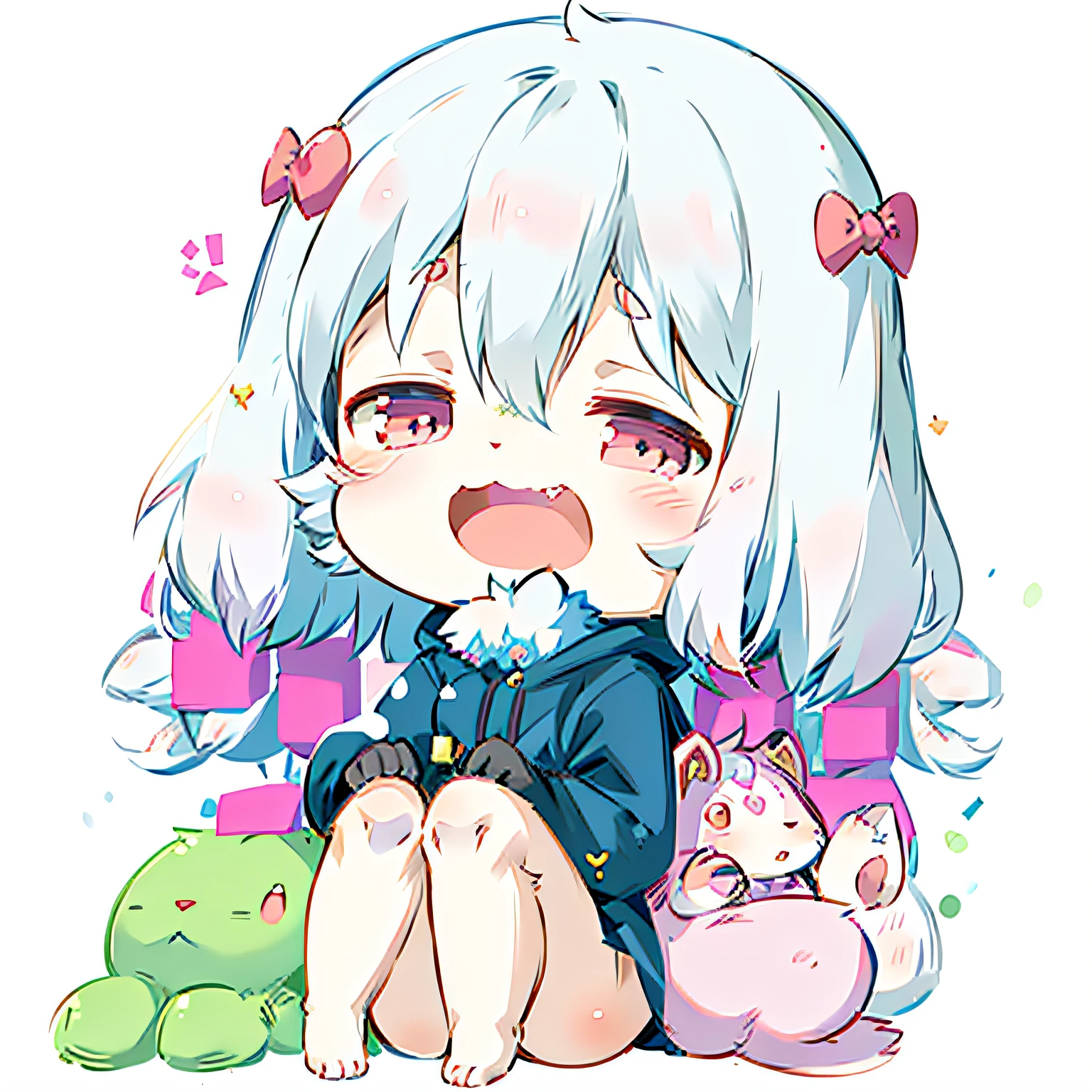 anime girl sitting on the ground with a stuffed animal, anime moe artstyle, small curvy loli, pixiv style, small loli girl, soft anime illustration, cute kawaii girl, cute anime style, the anime girl is crouching, digital anime illustration, cute anime girl, cute art style, loli, kawaii anime manga style, splash art anime loli